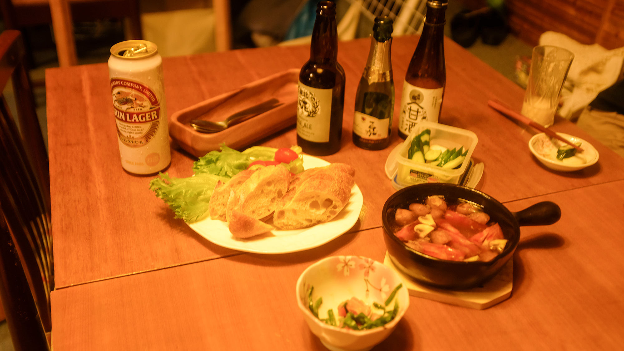 ・【ご夕食】香ばしいアヒージョをご用意！ビールや日本酒が進む前菜をお楽しみください