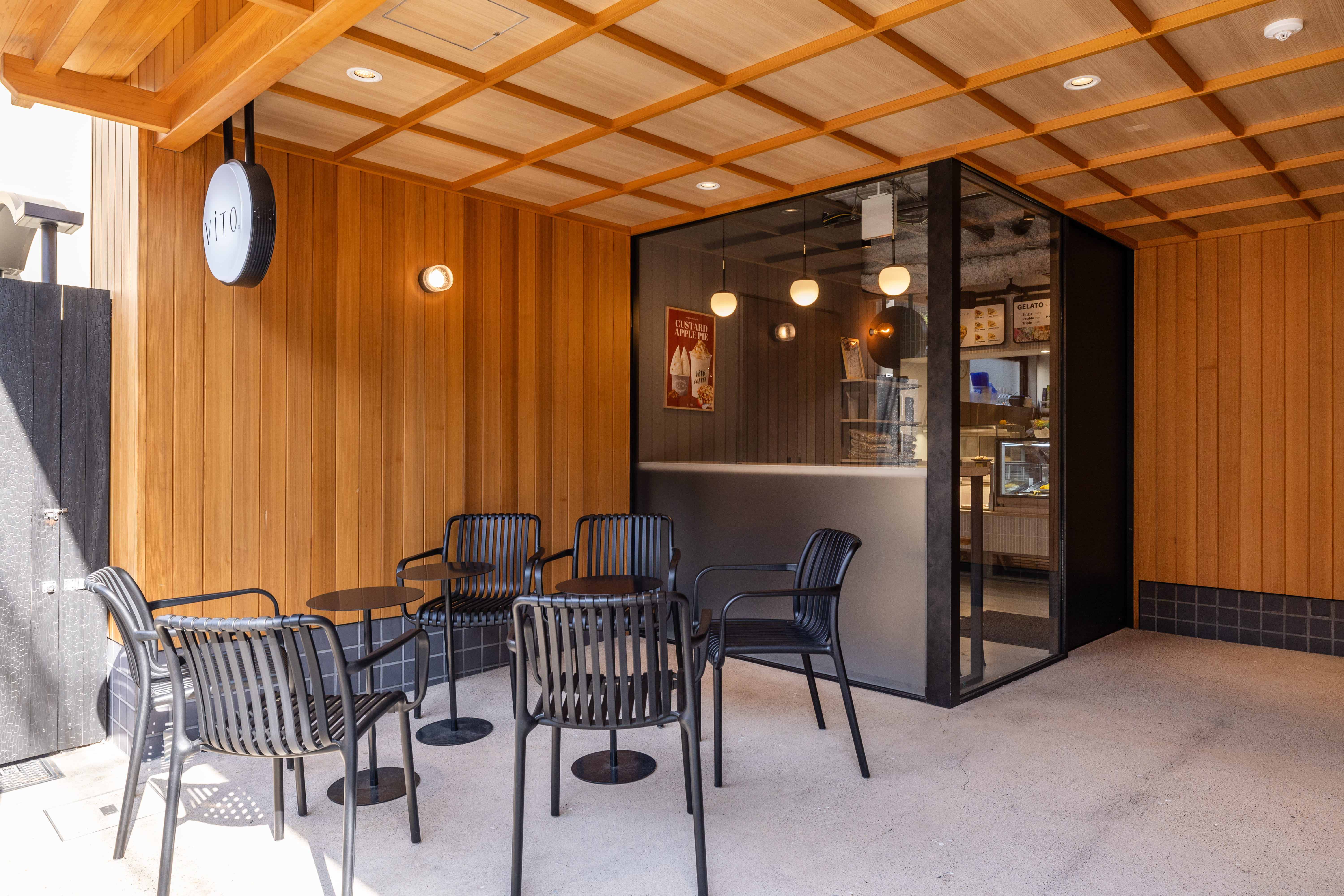 朝食スペース テラス