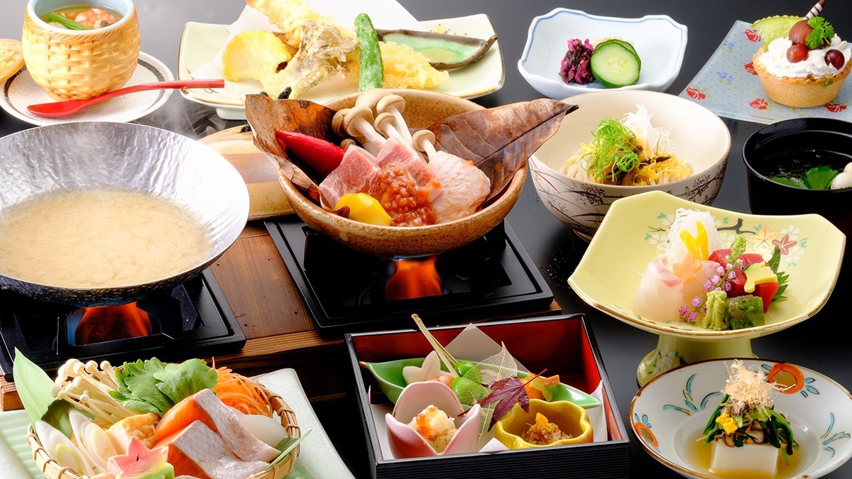 【このは会席】＜秋限定＞旬を感じる季節のスタンダード会席〜銀鮭石狩風鍋・もみじ豚と大山鶏の山賊焼き〜