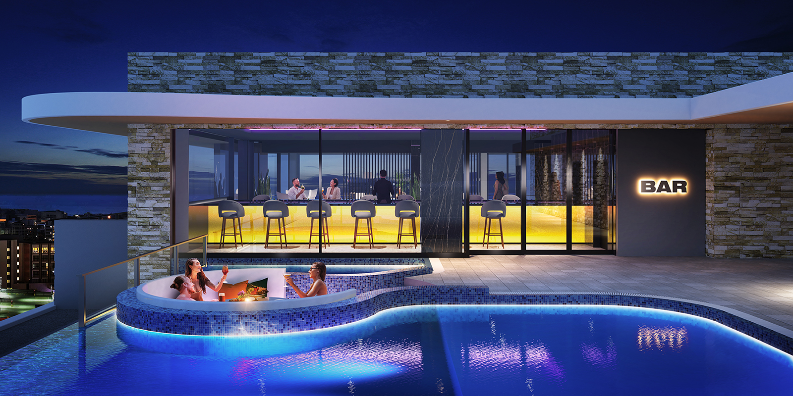 インフィニティプール　バー