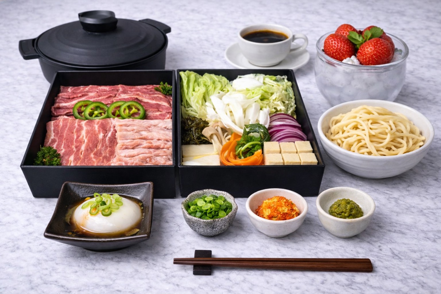 沖縄県産あぐー豚と島野菜のしゃぶしゃぶ鍋コース