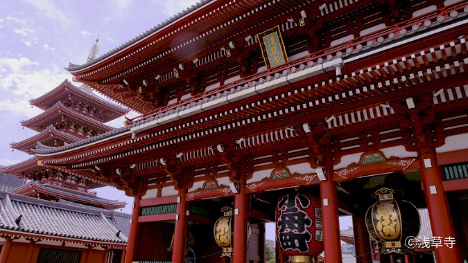 浅草寺　宝蔵門　五重塔