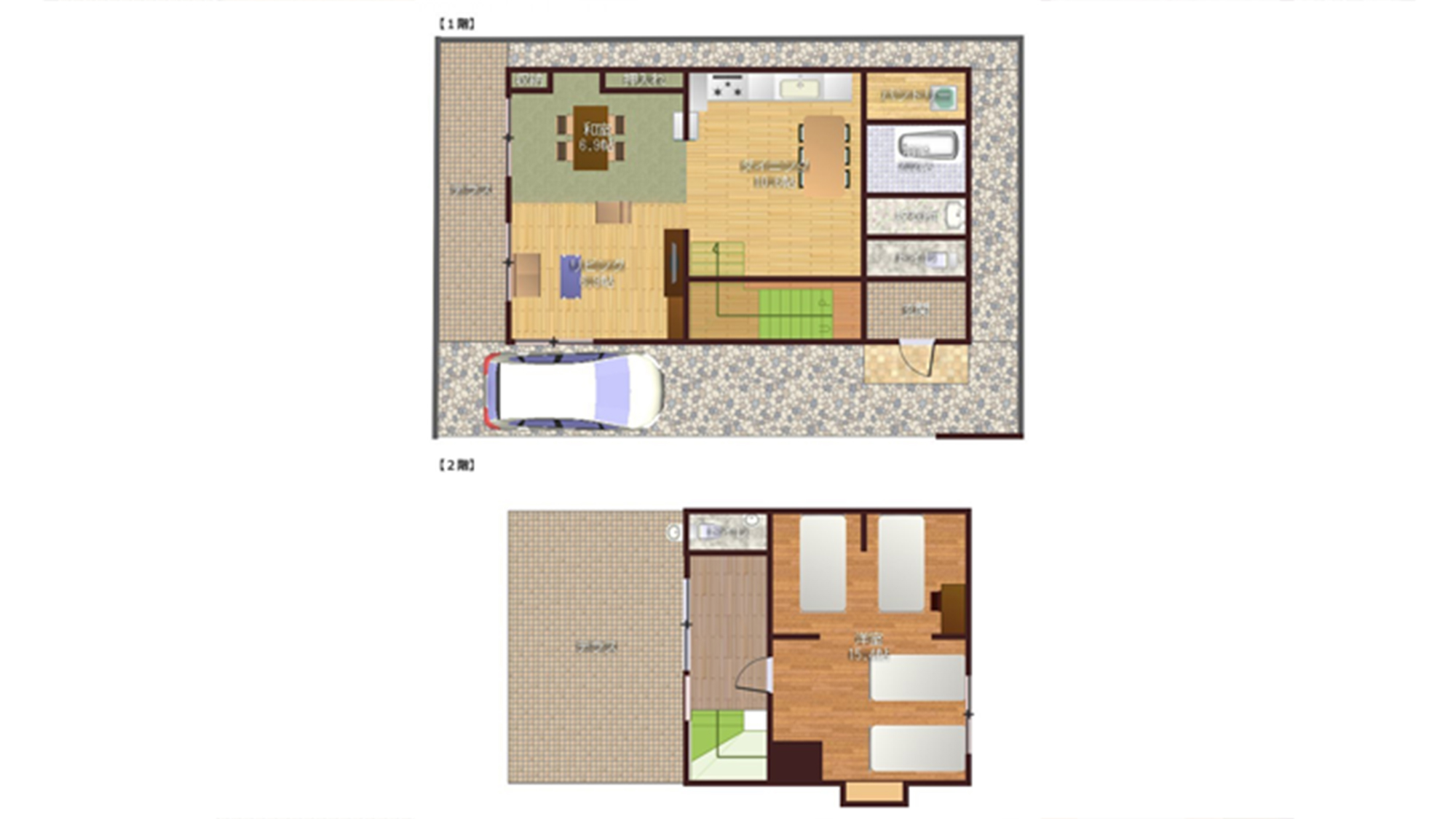 ・【館内図】2階建ての一棟貸し。ご家族やグループでの滞在にピッタリです