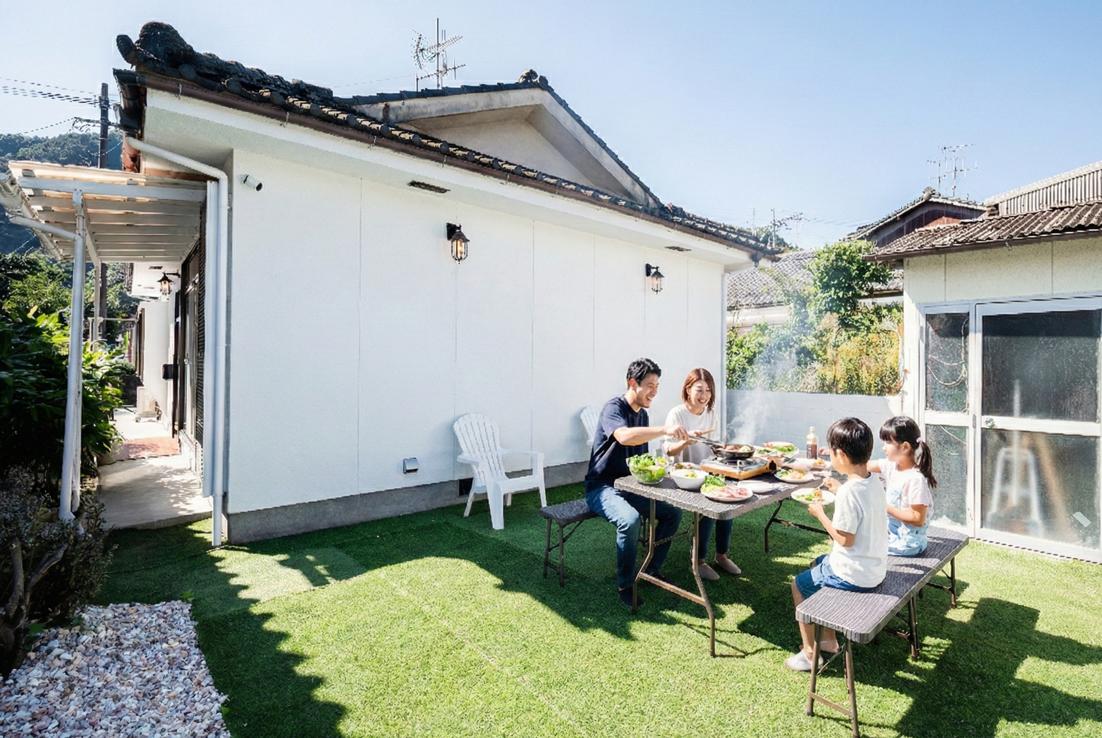 広い庭でBBQできます！