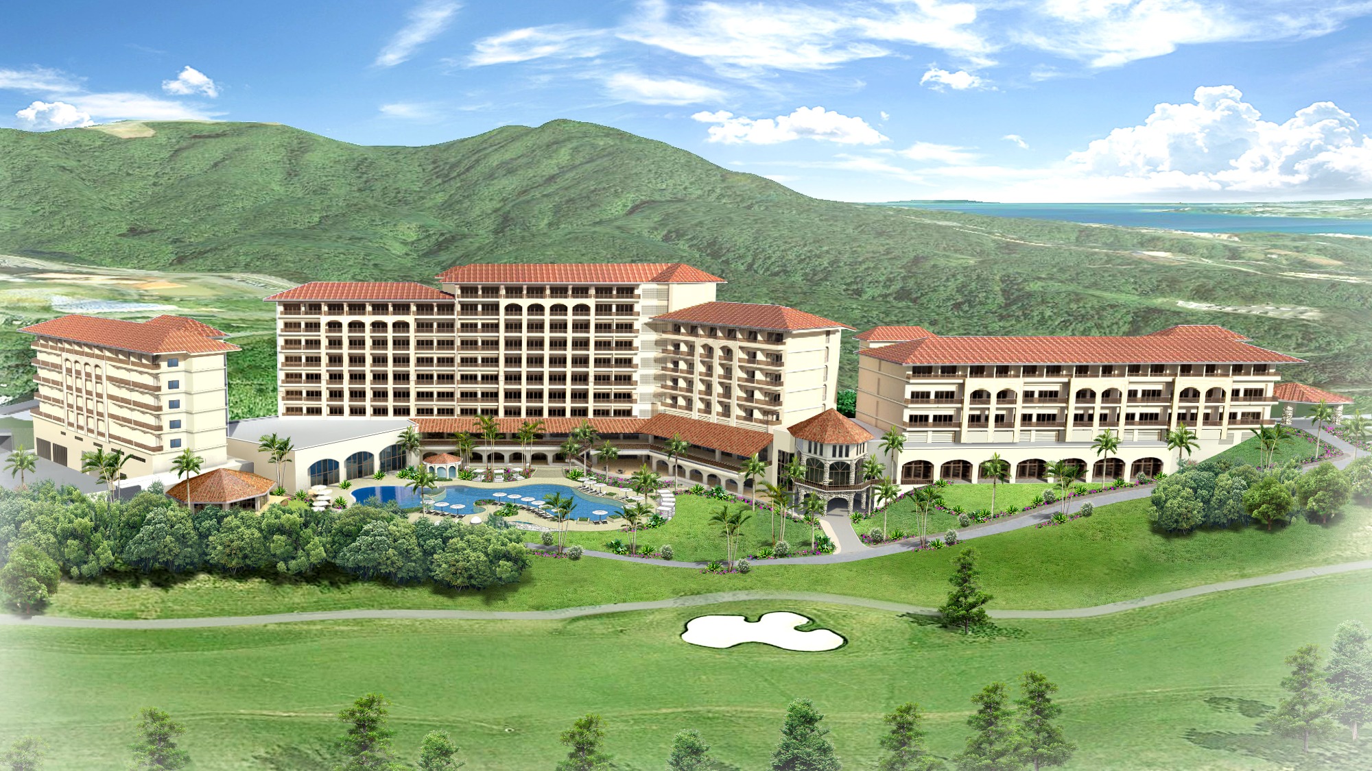 コース側から見た施設全景