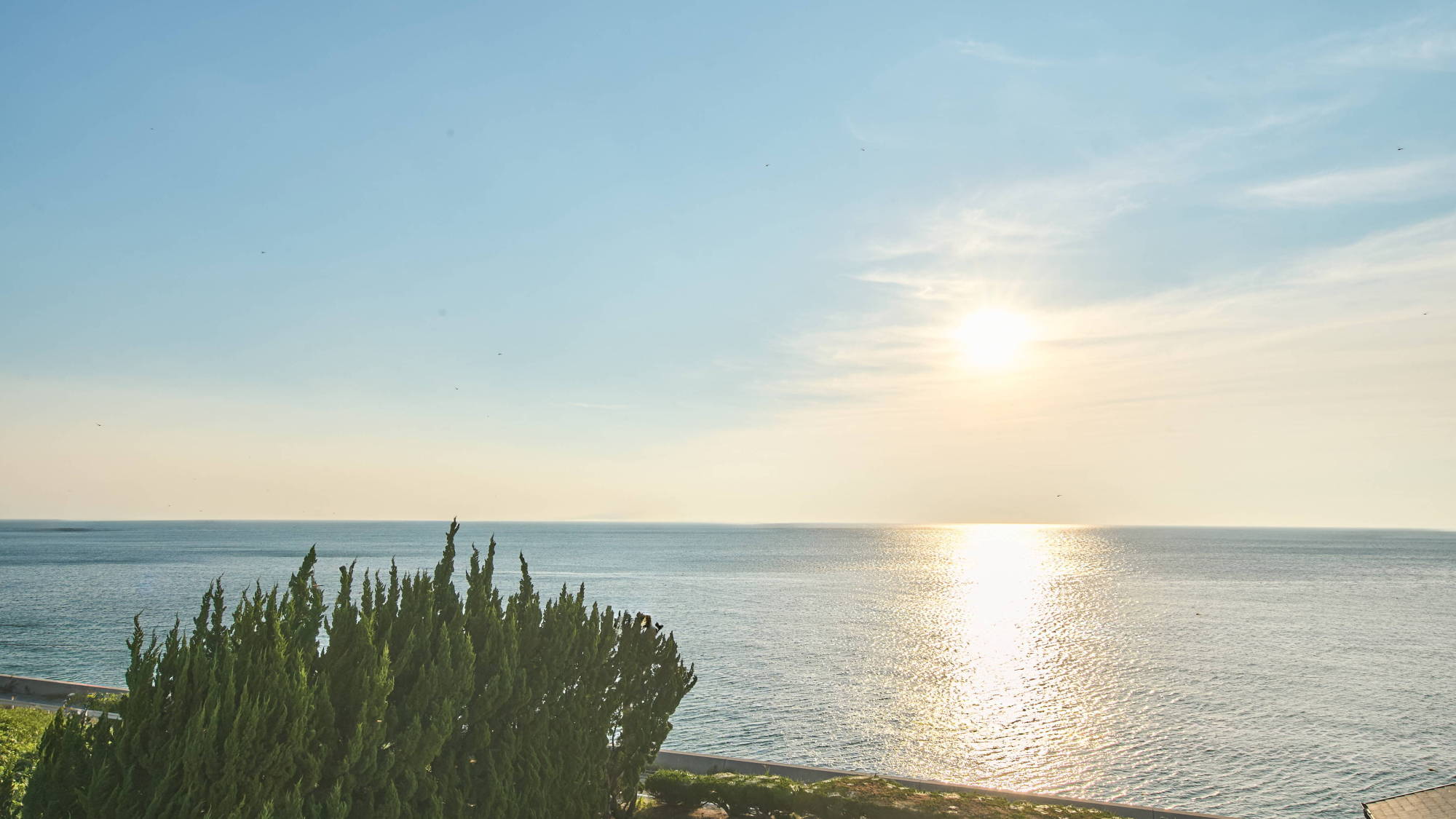 景色：淡路島の海と夕日を一望