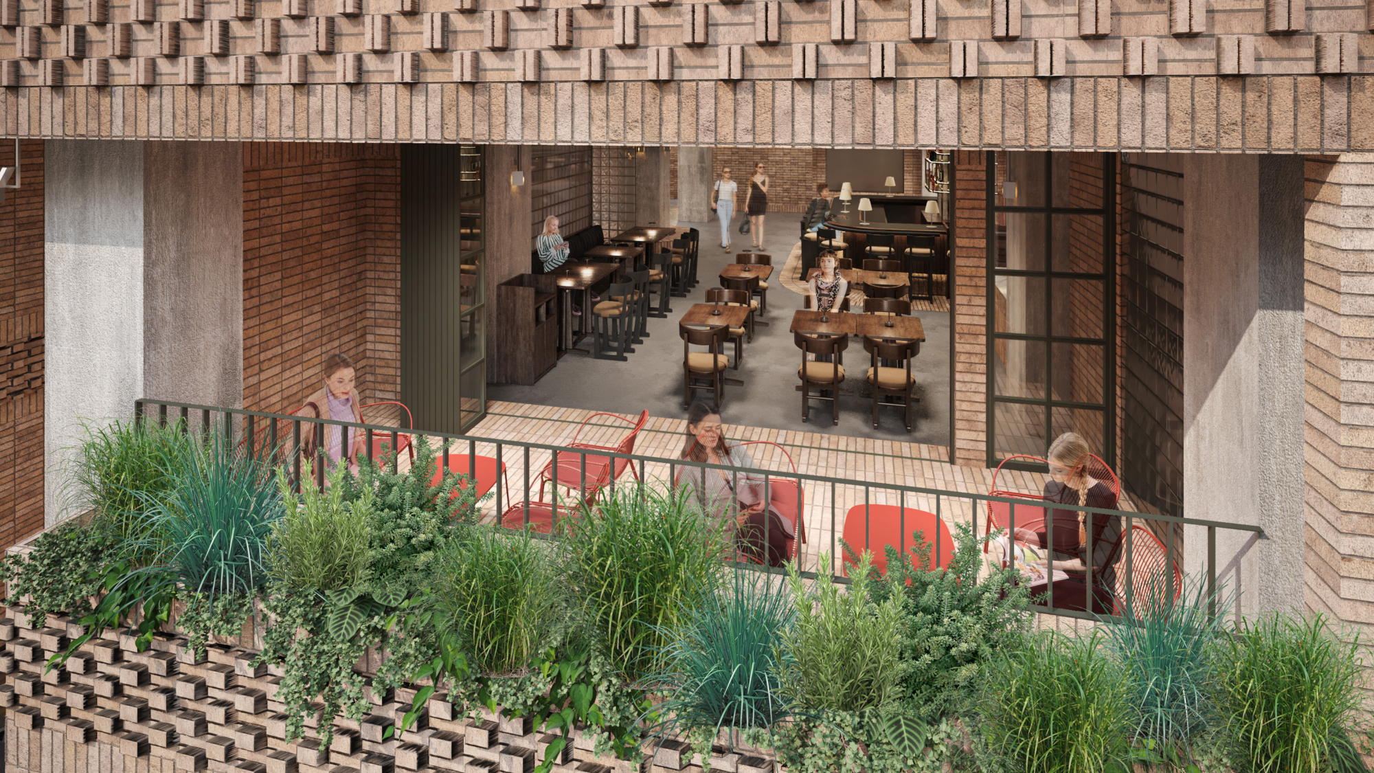 テラス席は開放的な空間がひろがります