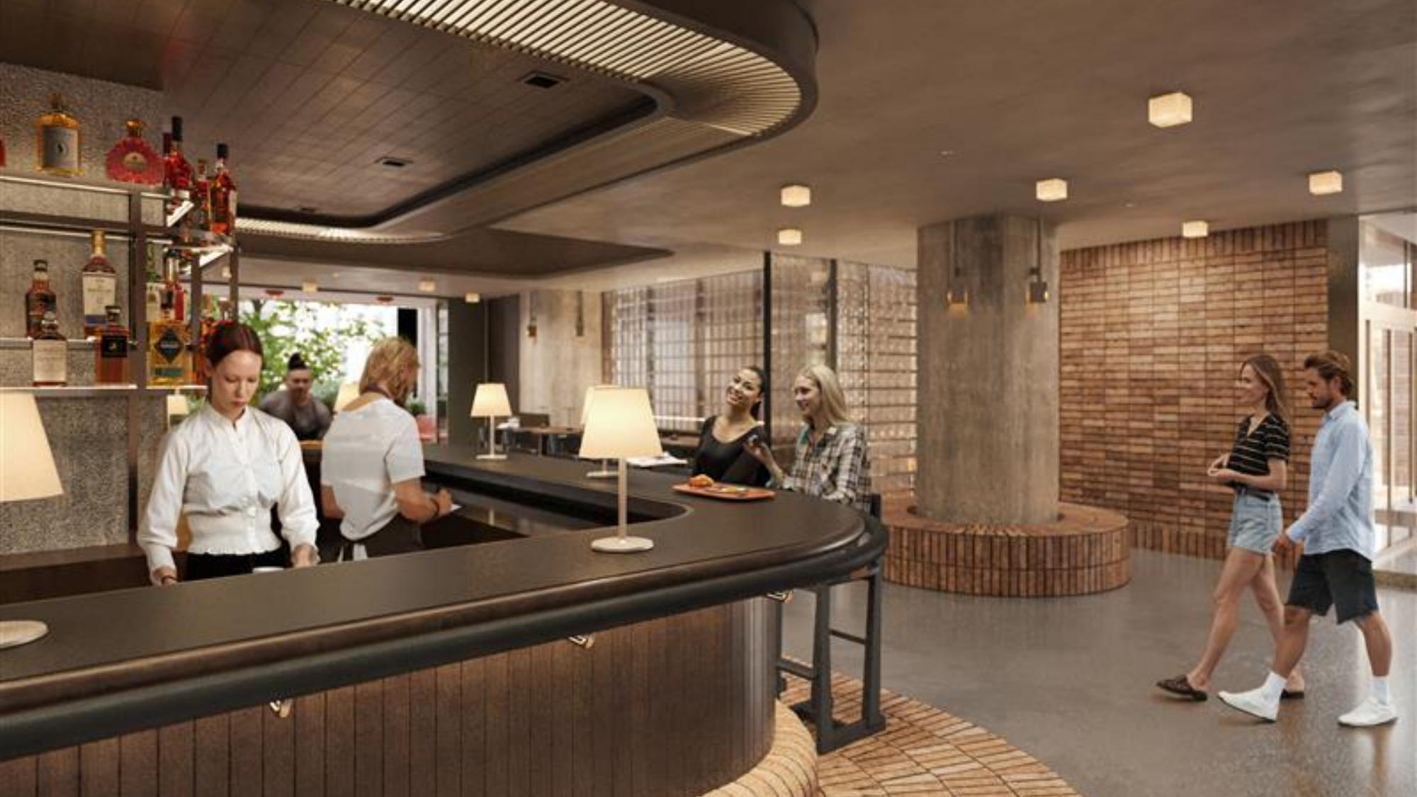 レセプション機能とバーが融合した新しい「レセプションバーカウンター」