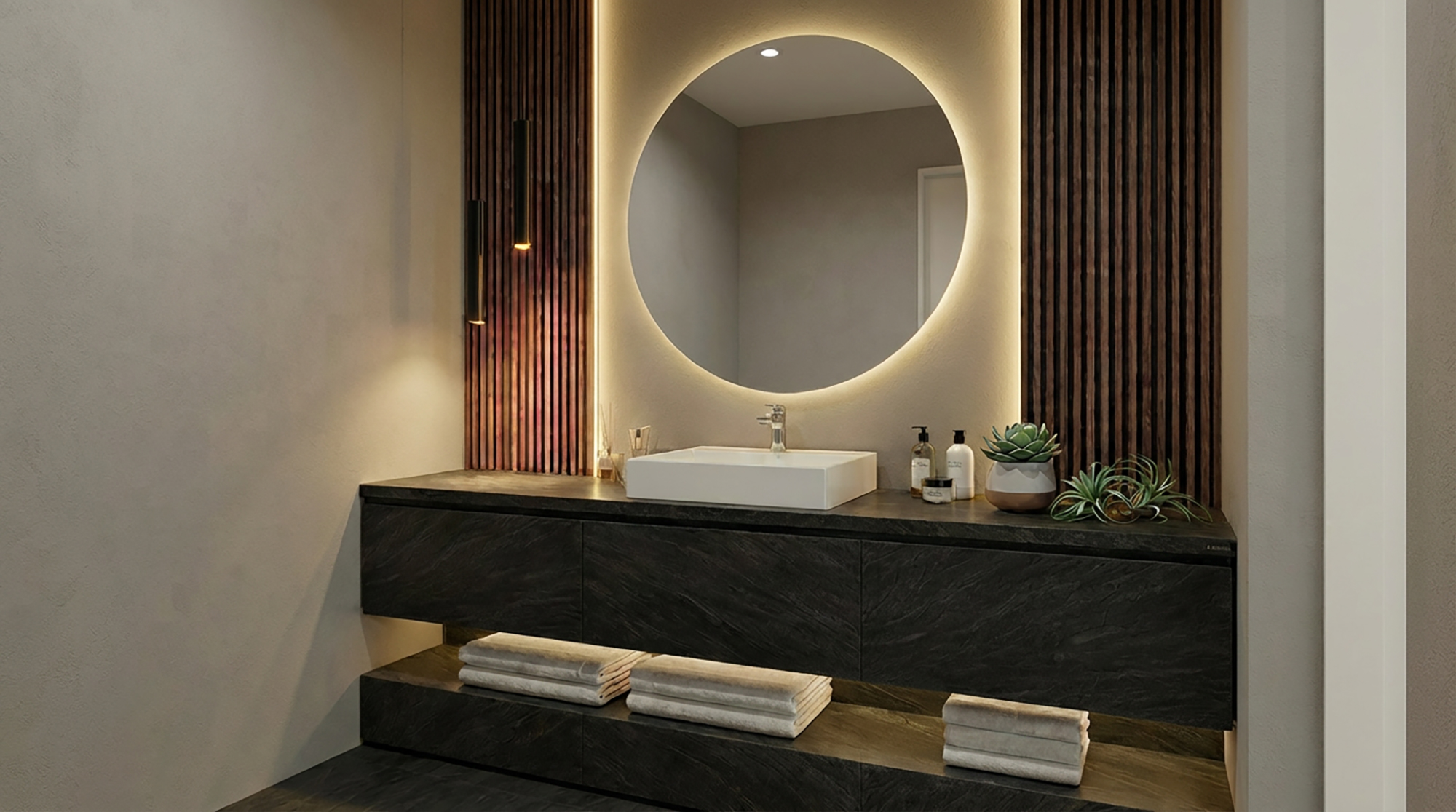 スイートヴィラの洗面室