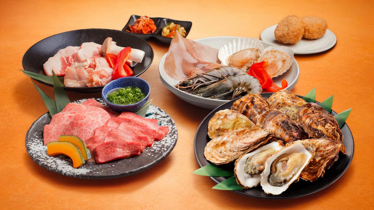 【夕食付】牡蠣浜焼き＆炭火特撰BBQ｜海鮮もお肉も楽しめる満喫プラン