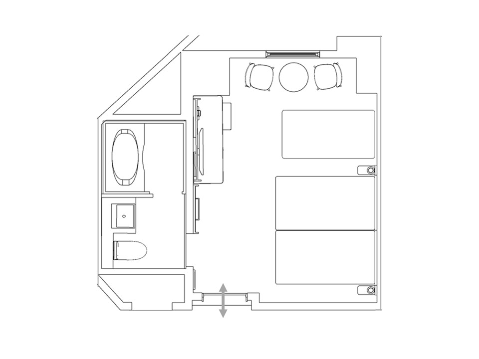 スーペリアツイン（3名利用）／間取り図