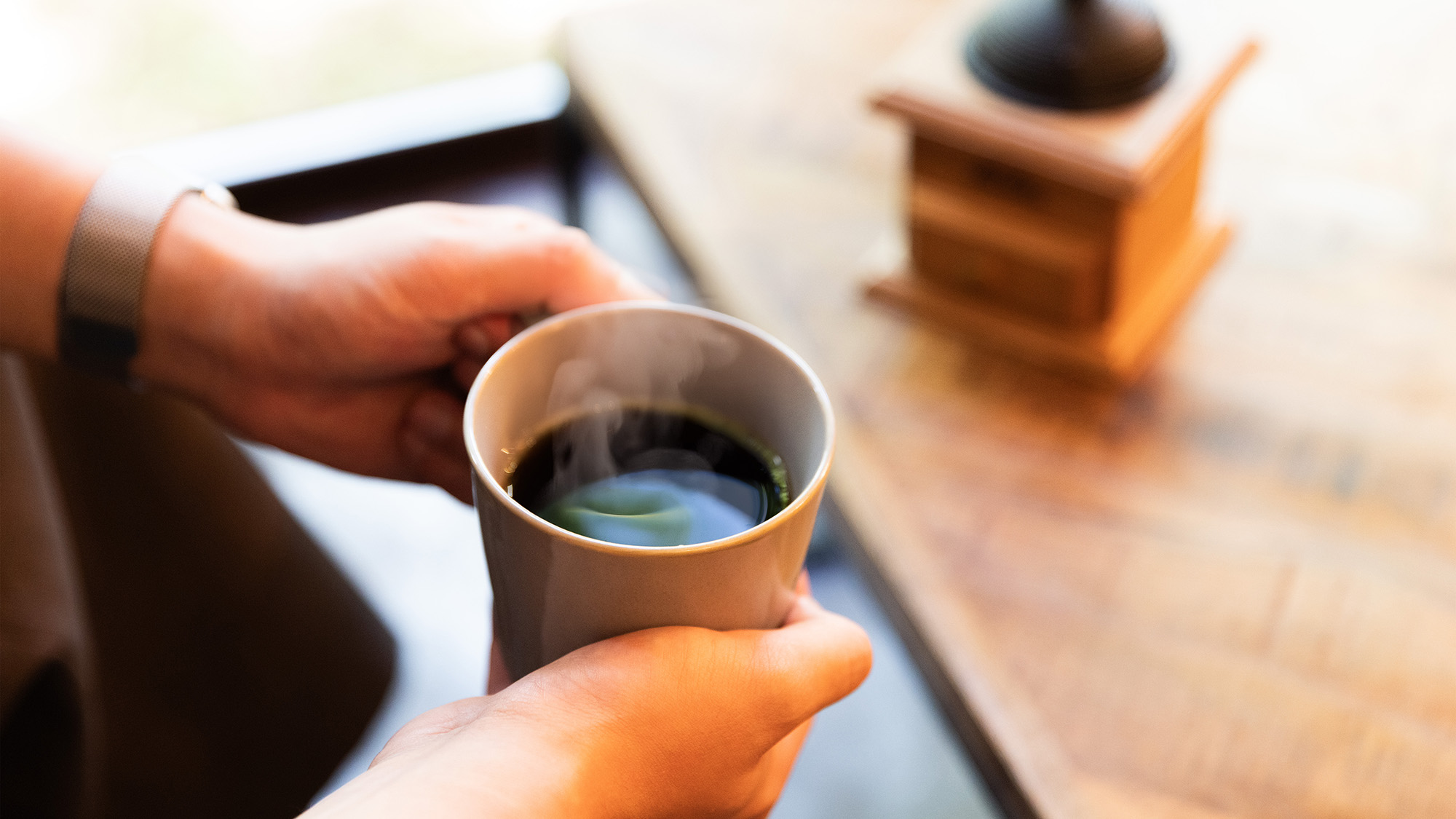 コーヒーミルはありますが 豆はご持参いただく形となります。ご了承ください。