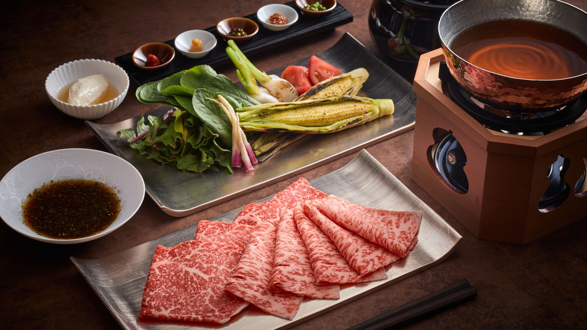 【一泊二食】和牛しゃぶしゃぶ夕膳と季節の朝御膳