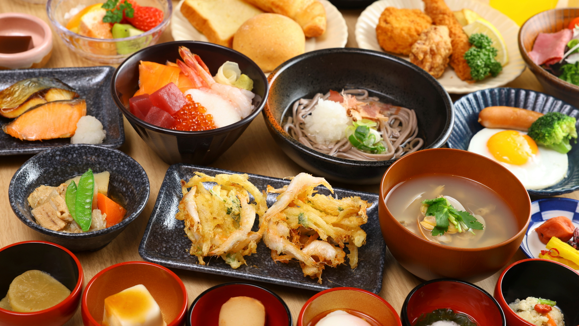 ◆【朝食】『味めぐり小鉢横丁』ご当地逸品と朝の彩り献立(イメージ)