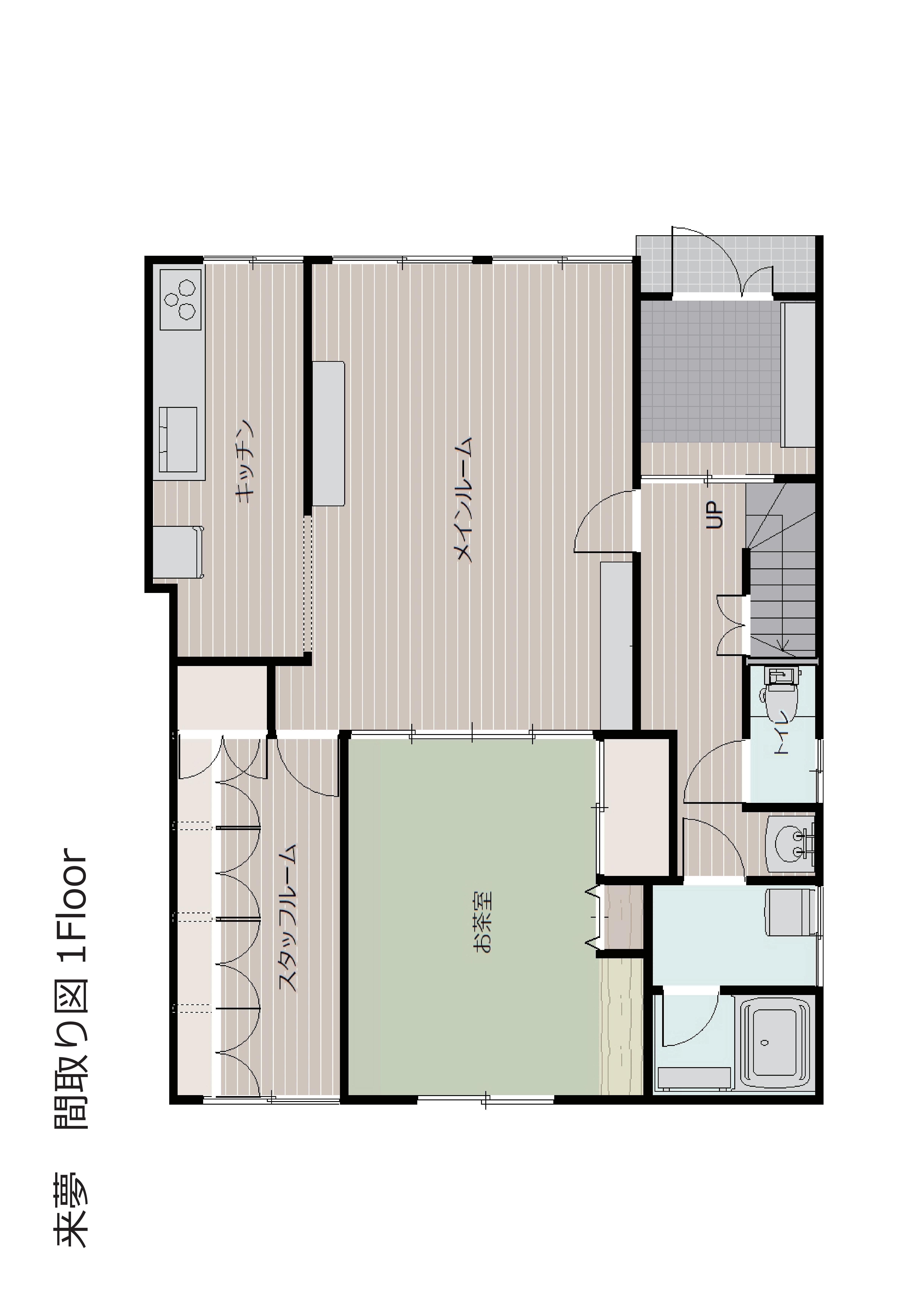 １階は、受付、イベントルーム（茶道、浴衣着付け等の和室）