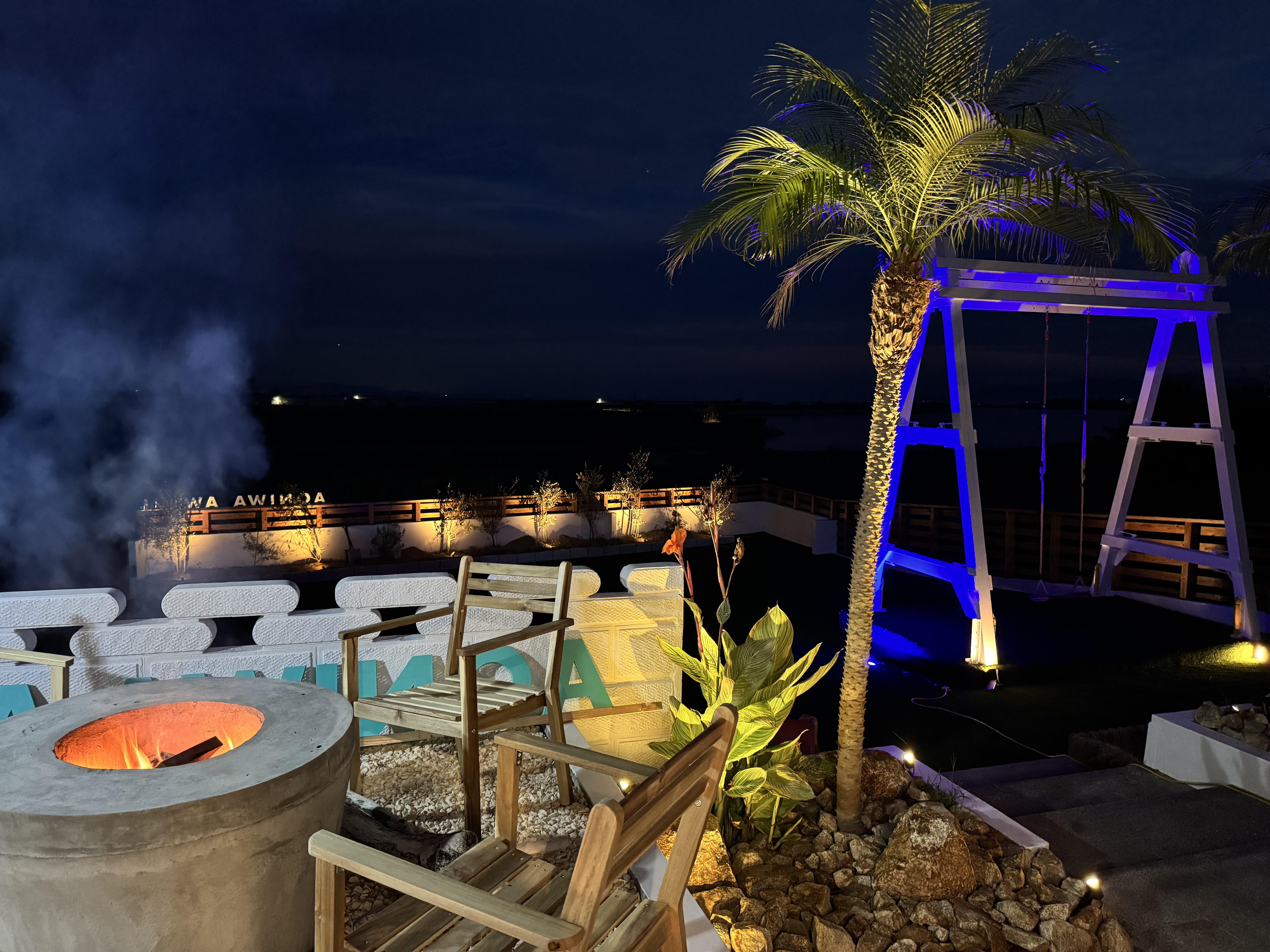 焚火、ブランコ