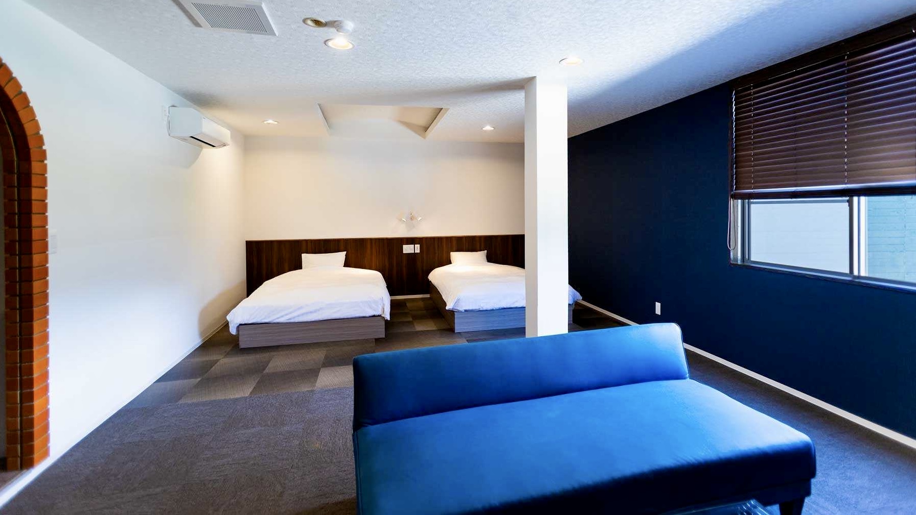 （B）ツインルーム+簡易ベット1台＜サウナ付き＞