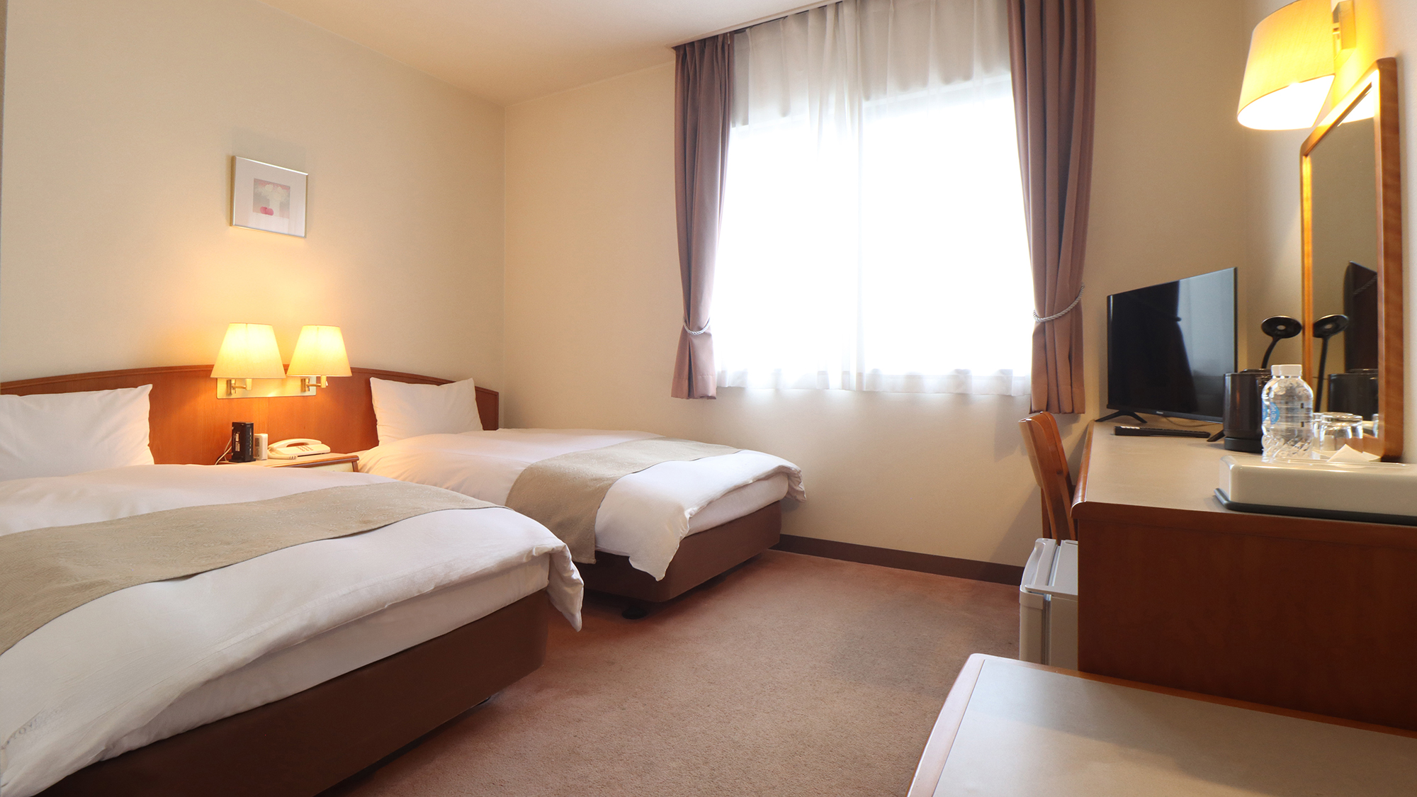 ユニットバス完備でゆったり寛げるツインルーム