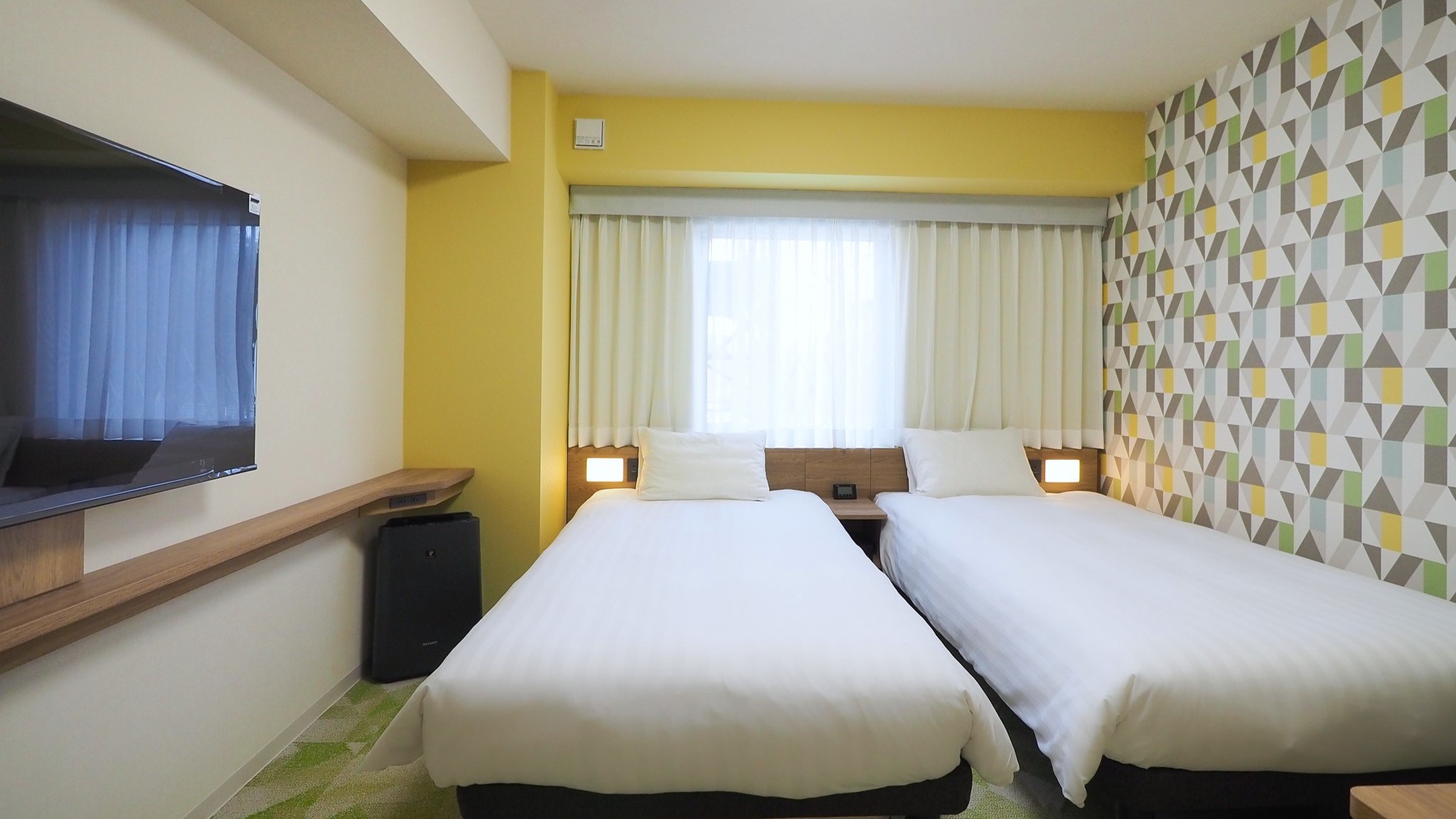 ツインルーム＋エキストラベッド　洗濯機・レンジ付