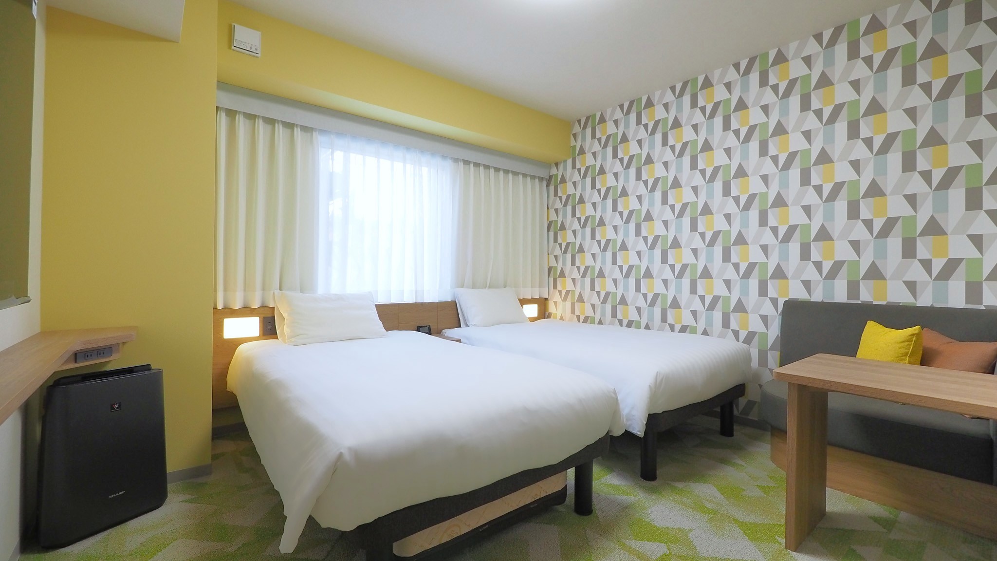 ツインルーム＋エキストラベッド　洗濯機・レンジ付