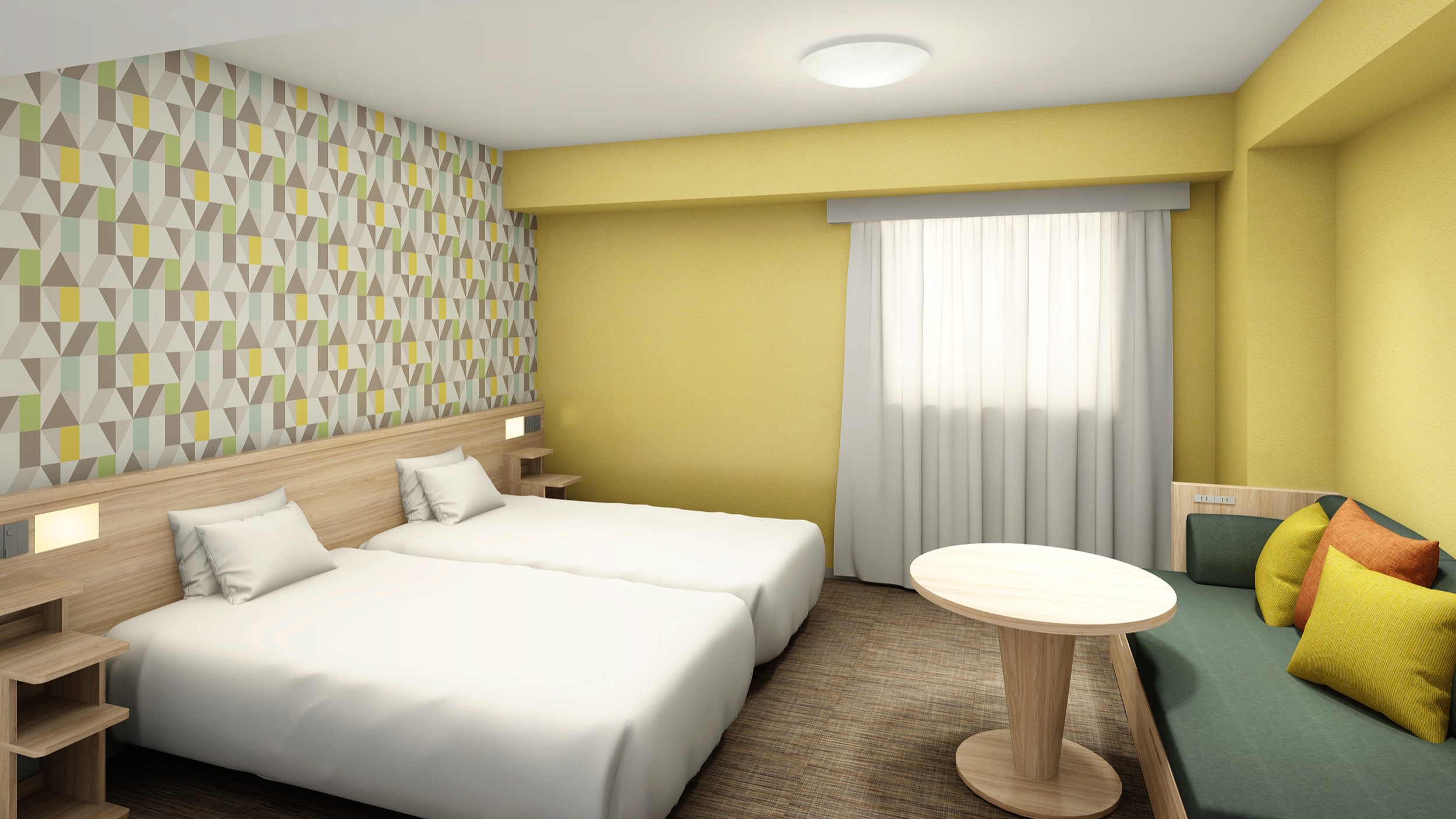 デラックスツインルーム　洗濯機・レンジ付