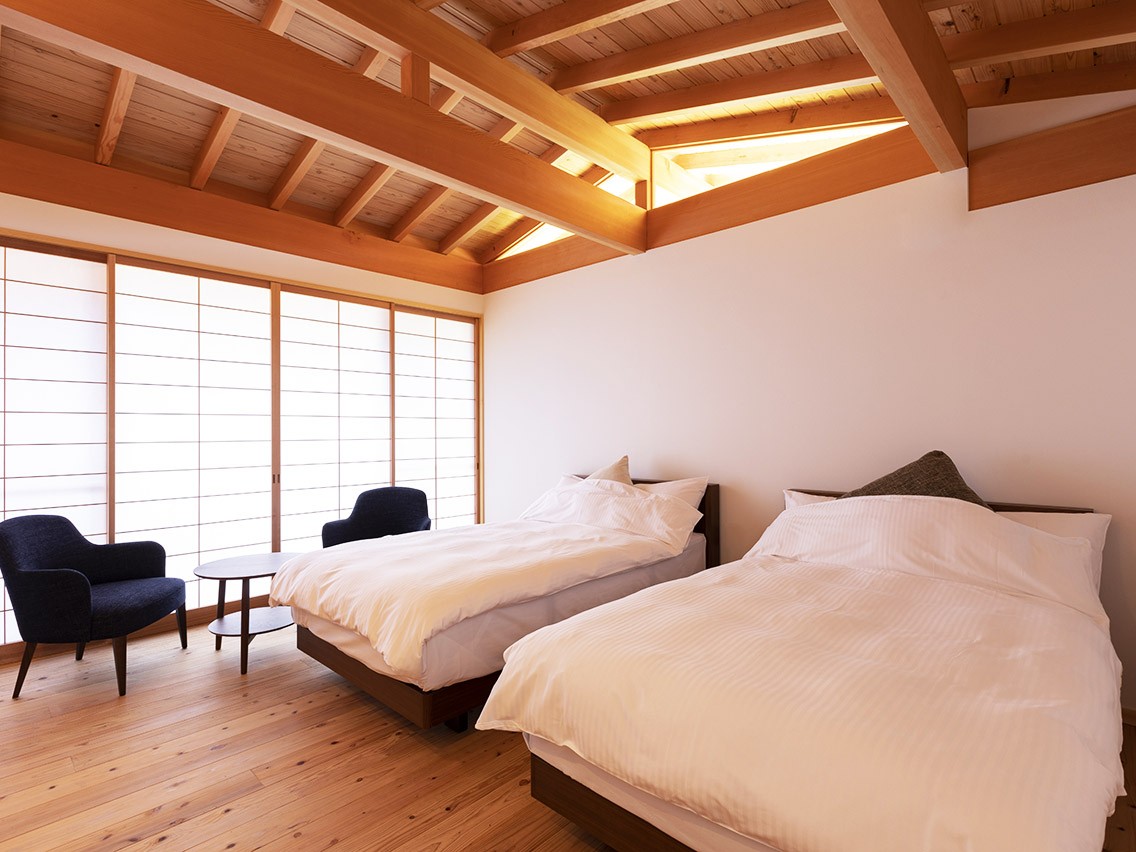 【露天風呂付客室】令月：ベッドルーム