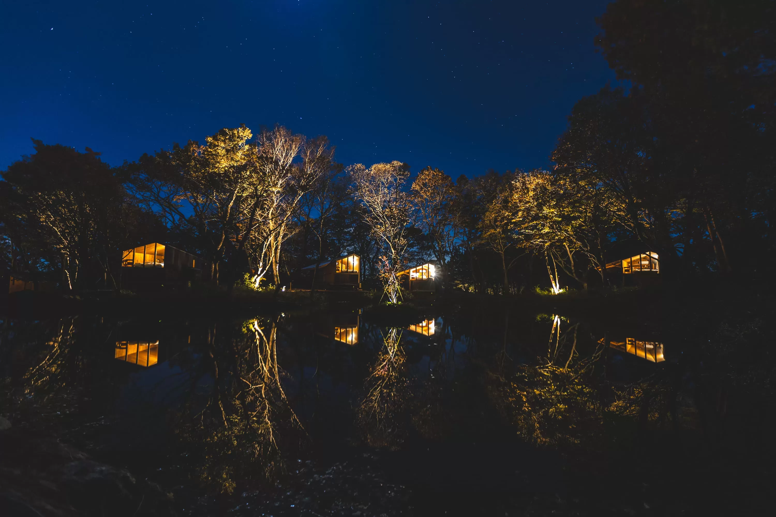 池を囲むEarthboat