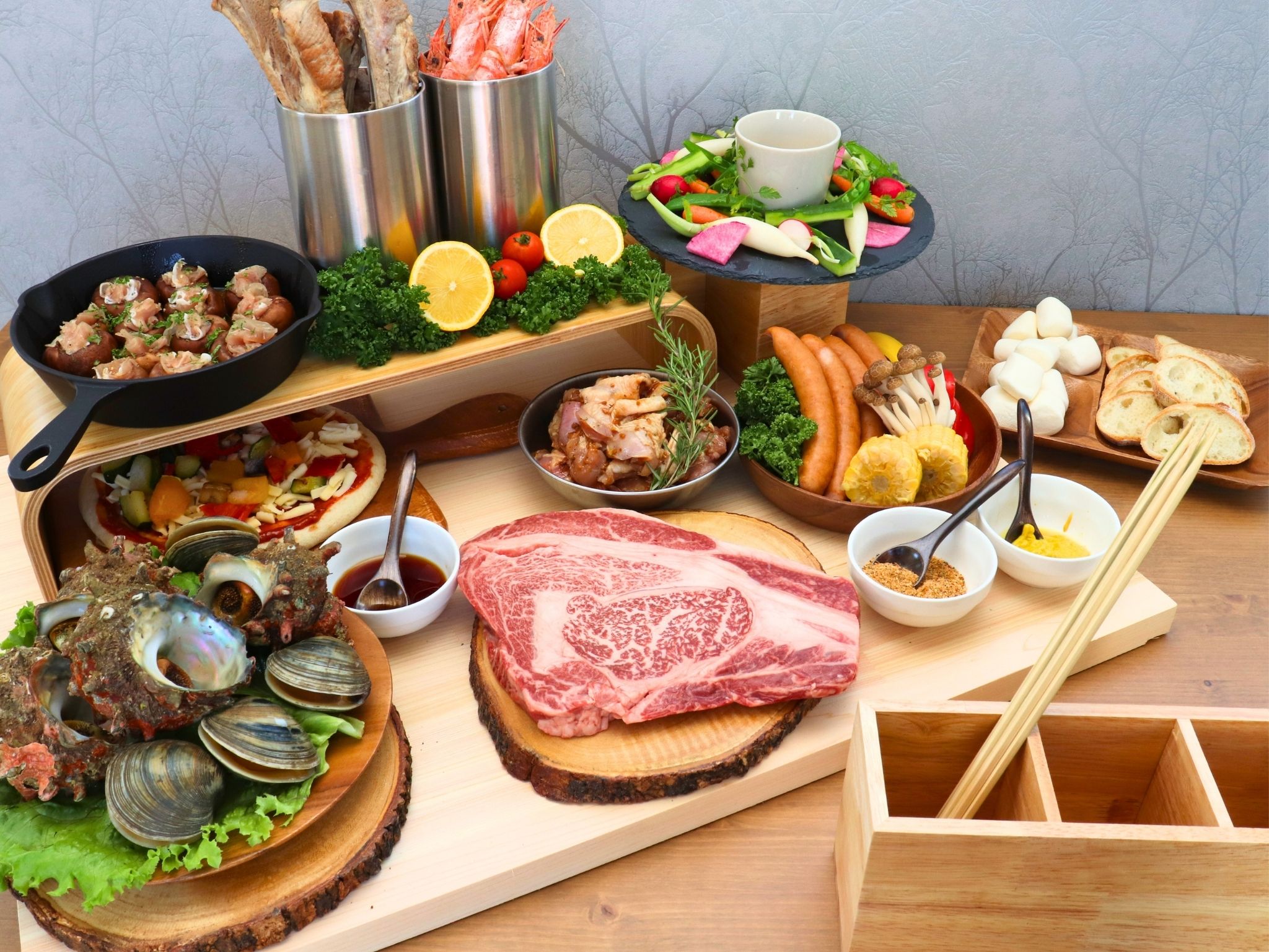 那須の旬の食材を使用した炭火BBQ　＊画像はイメージです。