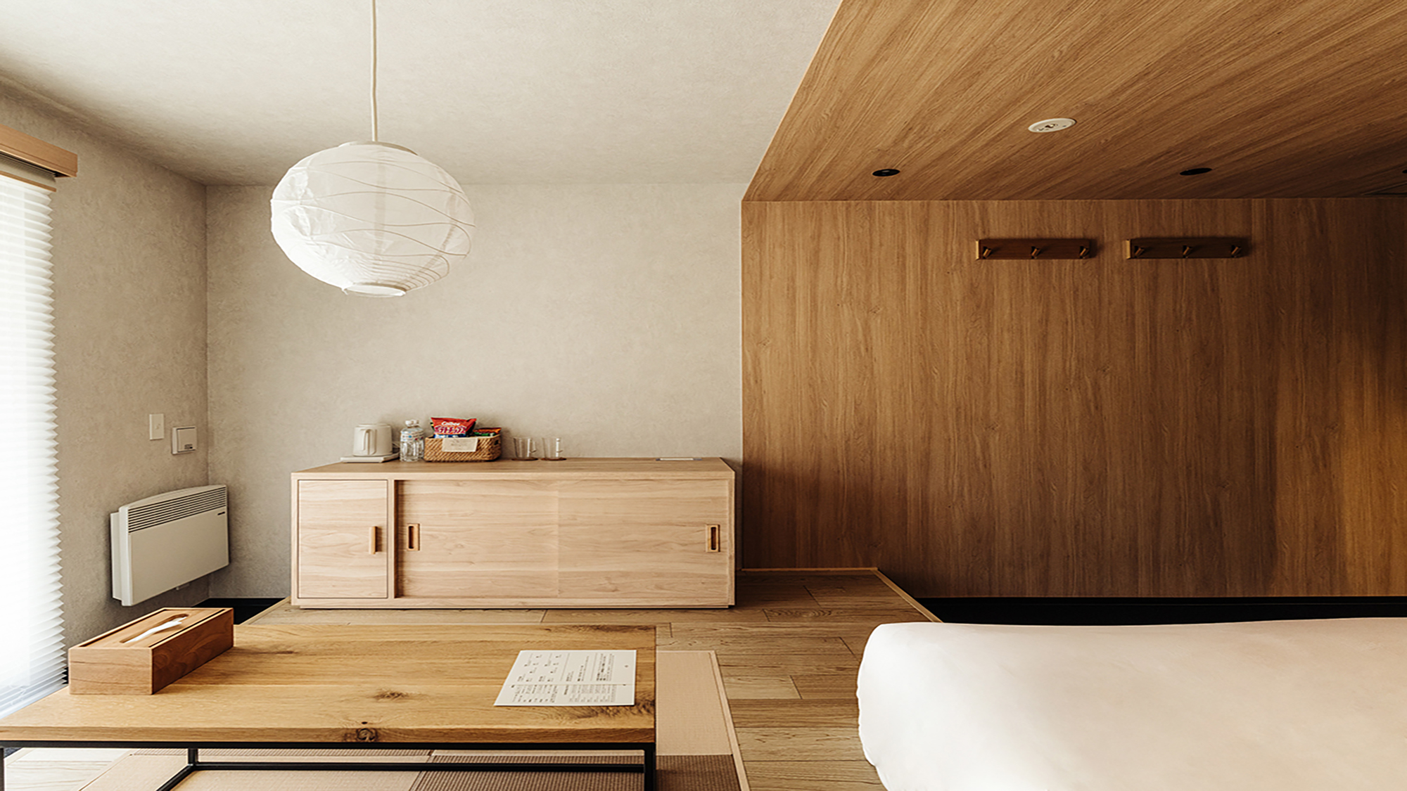 自然素材が心地よい、和モダンなスタンダードダブル