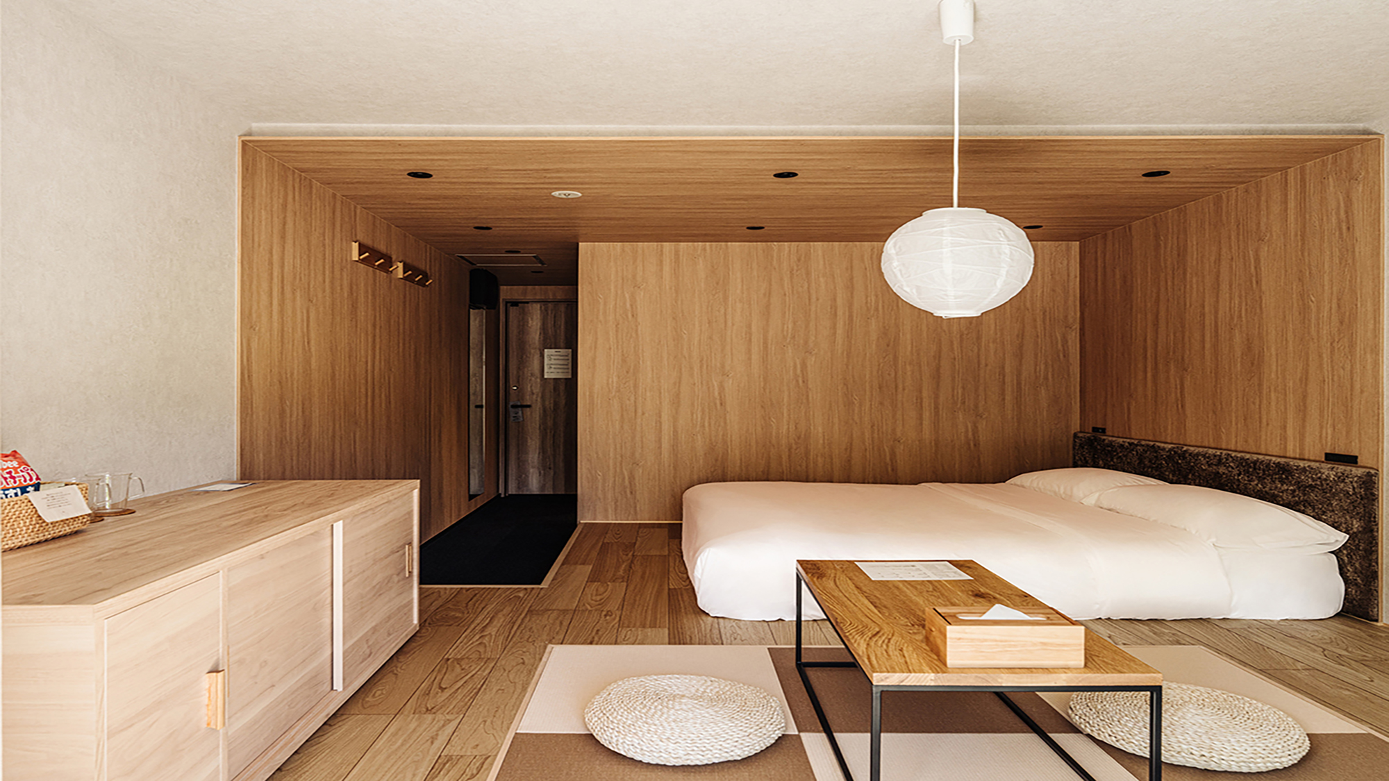 【スタンダードダブル】天然木が包む、やすらぎの和モダン空間