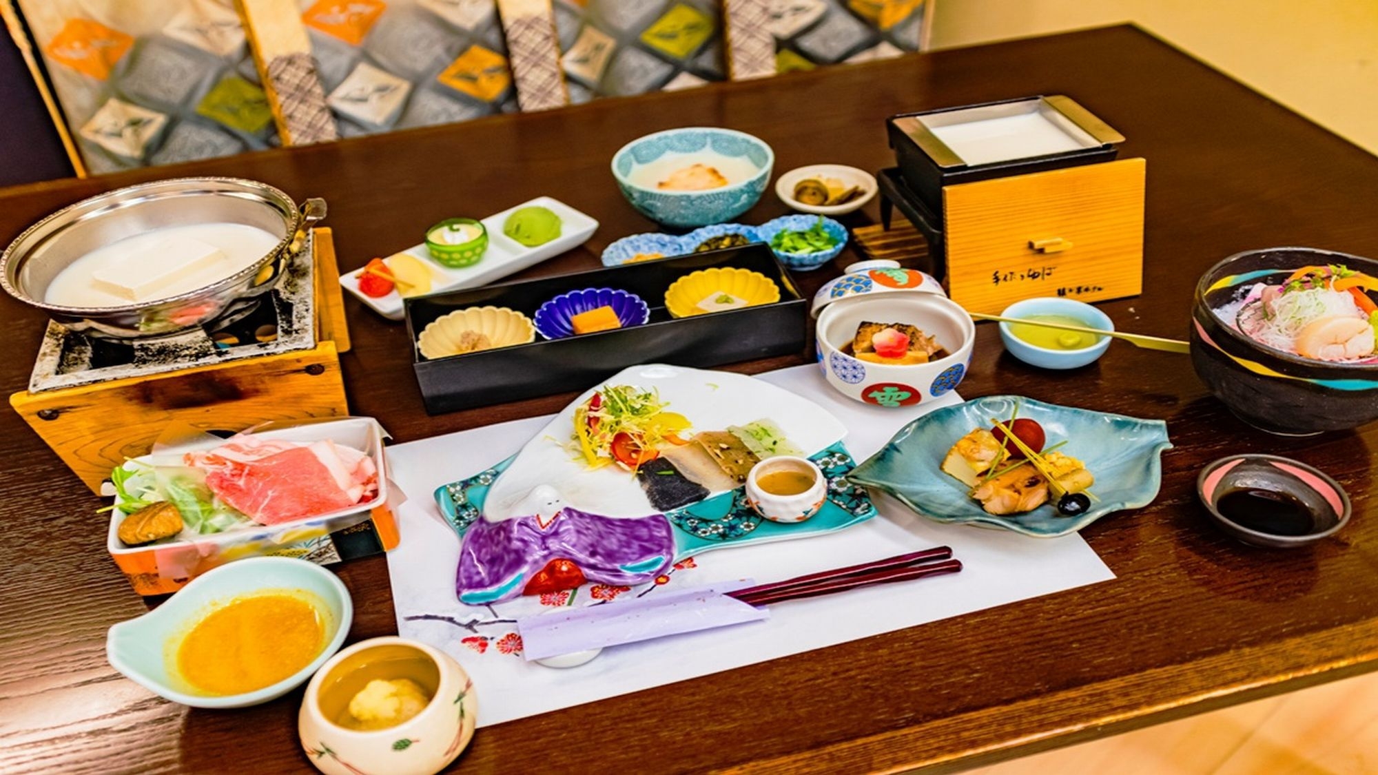 ★群馬県産豚豆乳しゃぶしゃぶ★豆富珍味など自家製・地場食材たっぷり伝統の味　≪豆富懐石≫