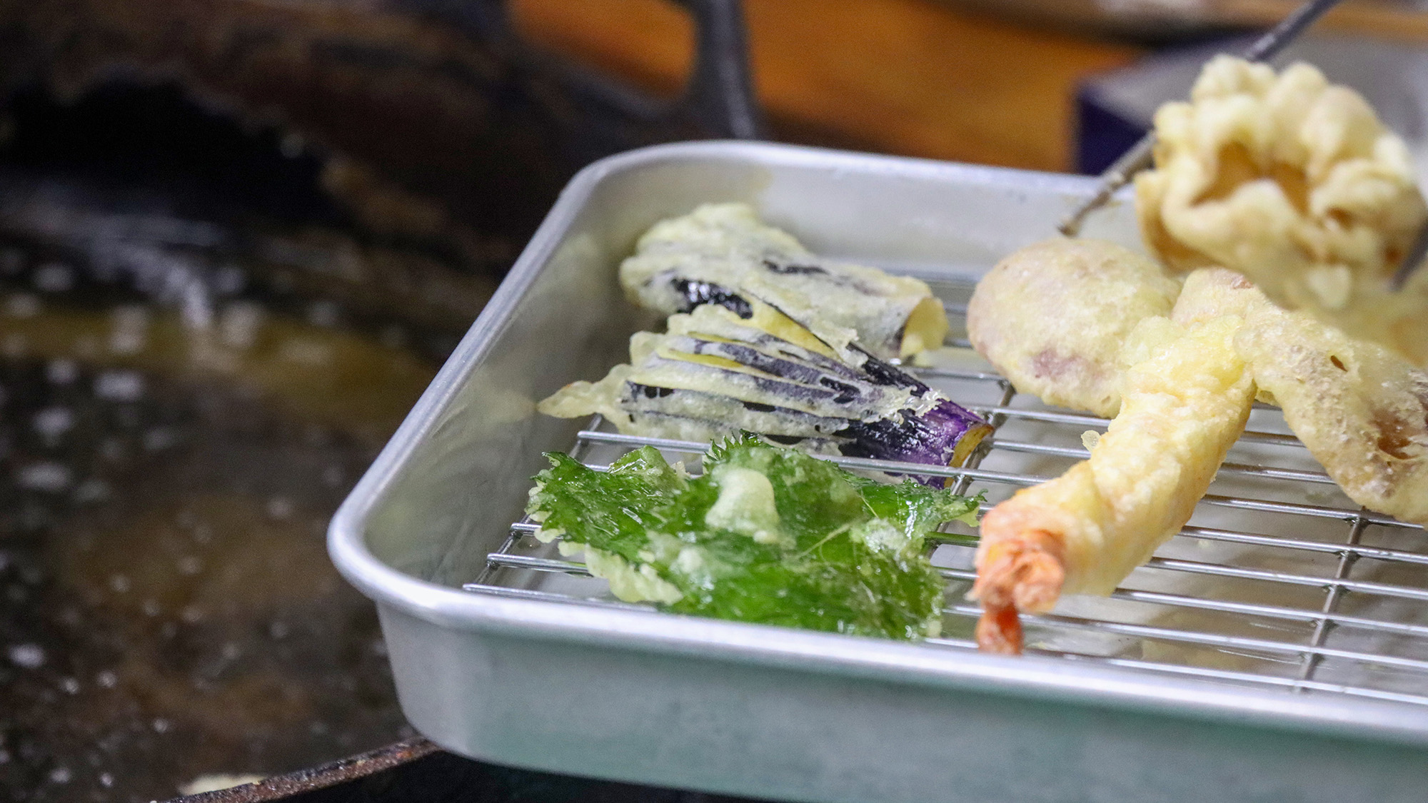 #夕食一例　天ぷらはあげたてをご提供。