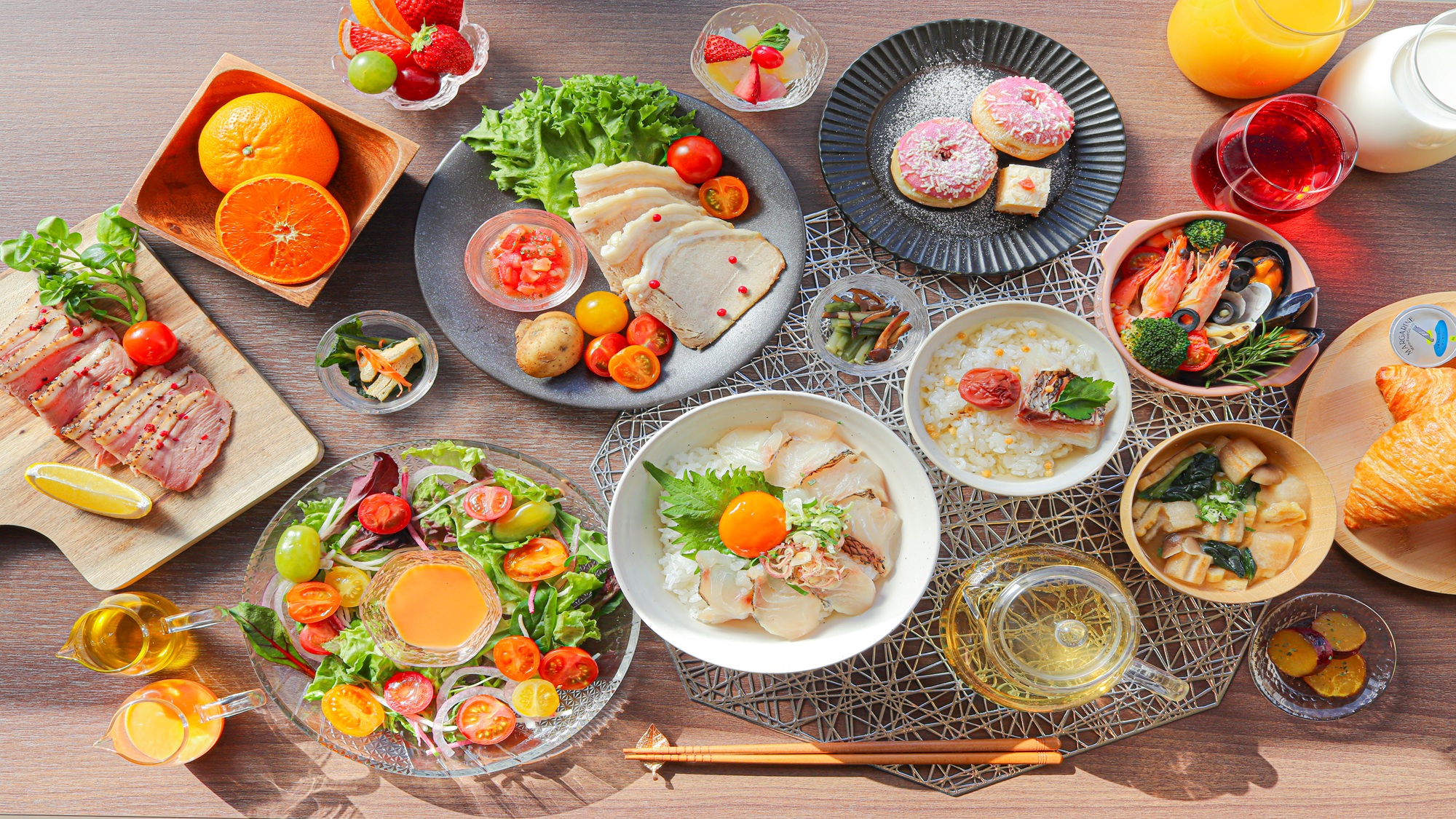 シェフの手作り朝食ブッフェ