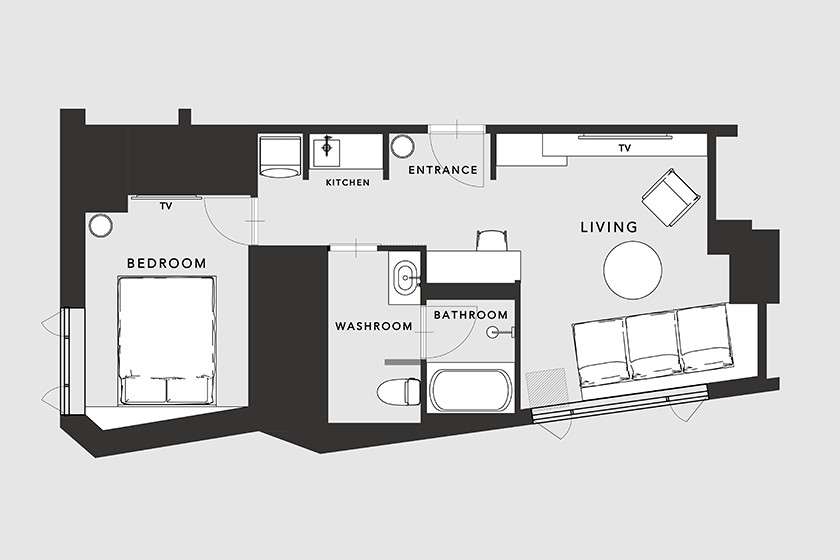 ■ジュニアスイート＜ダブル＞　間取り