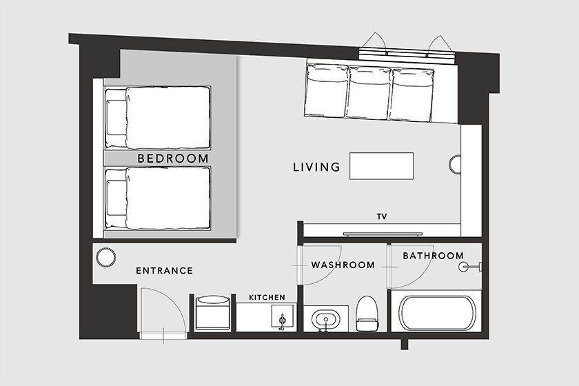 ■ジュニアスイート＜ツイン＞　間取り