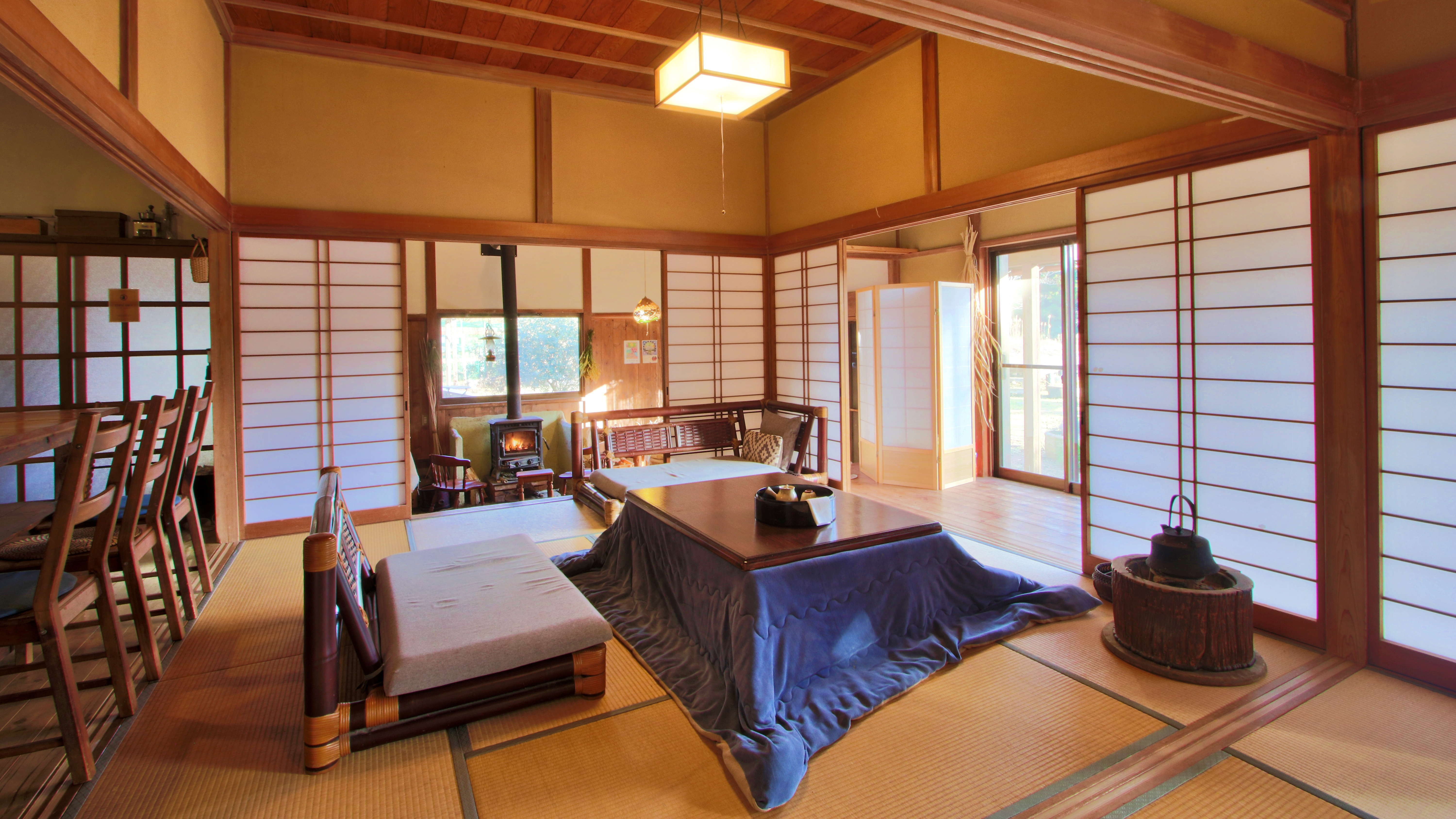 団らんスペースになる居間*