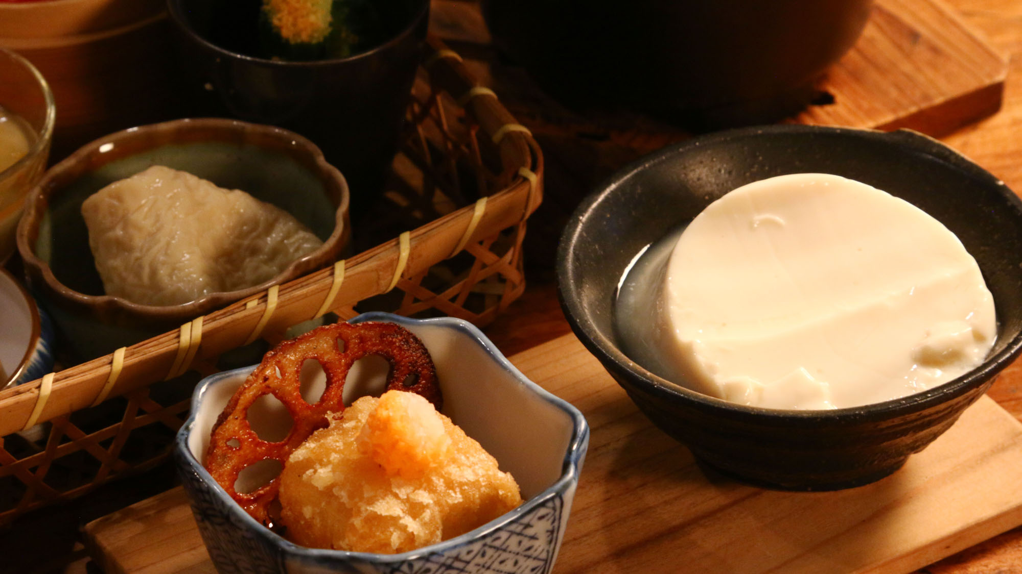 夕食◆豆腐屋ならではの出来立ての汲み上げ豆腐を楽しめる食事*