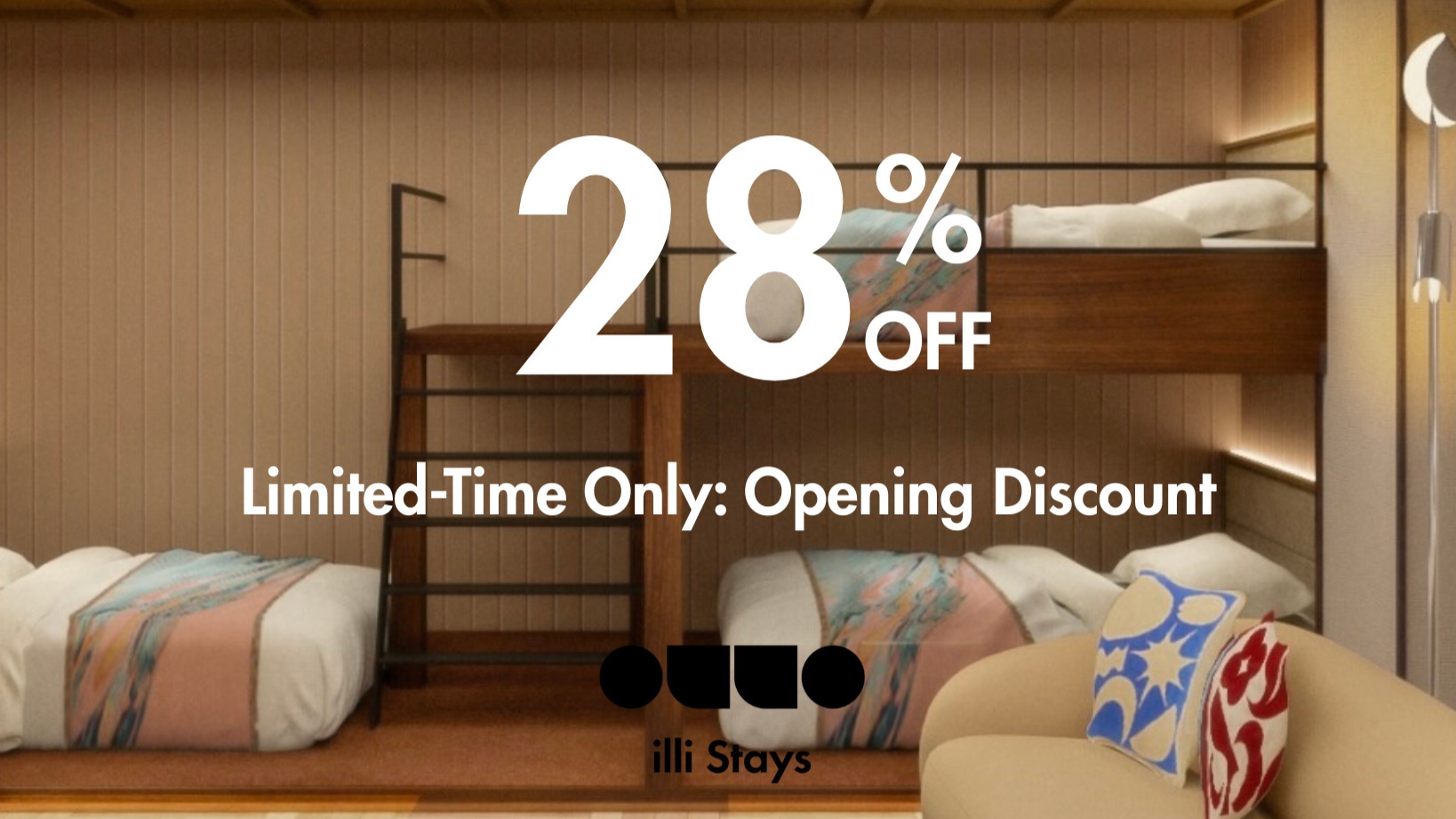 【28％off】オープン記念！新しいホテルを特別価格で。