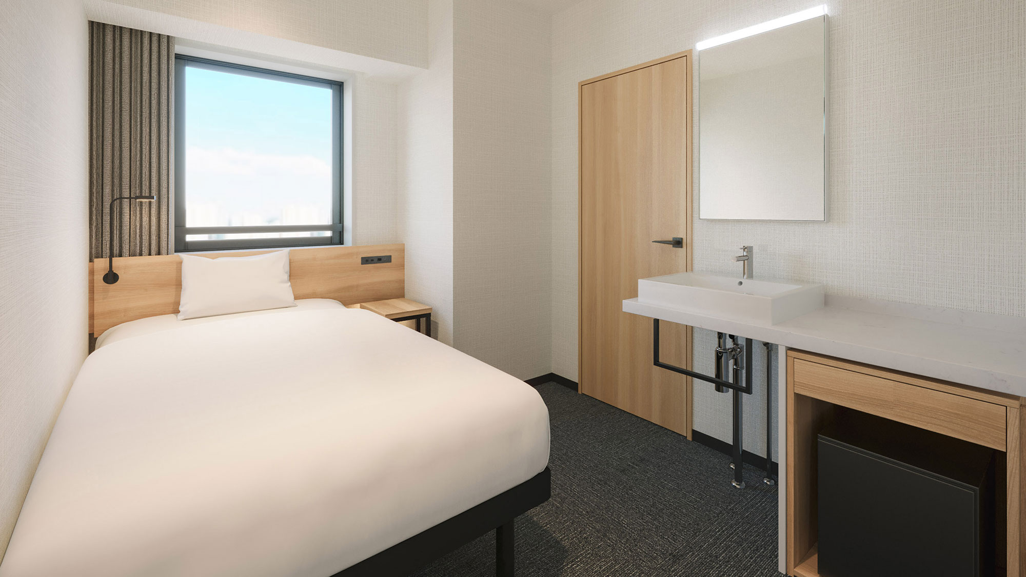 【ダブル（シャワーのみ）】10～12平米／コンパクトながらも機能性が高く、ビジネス利用にも最適です。