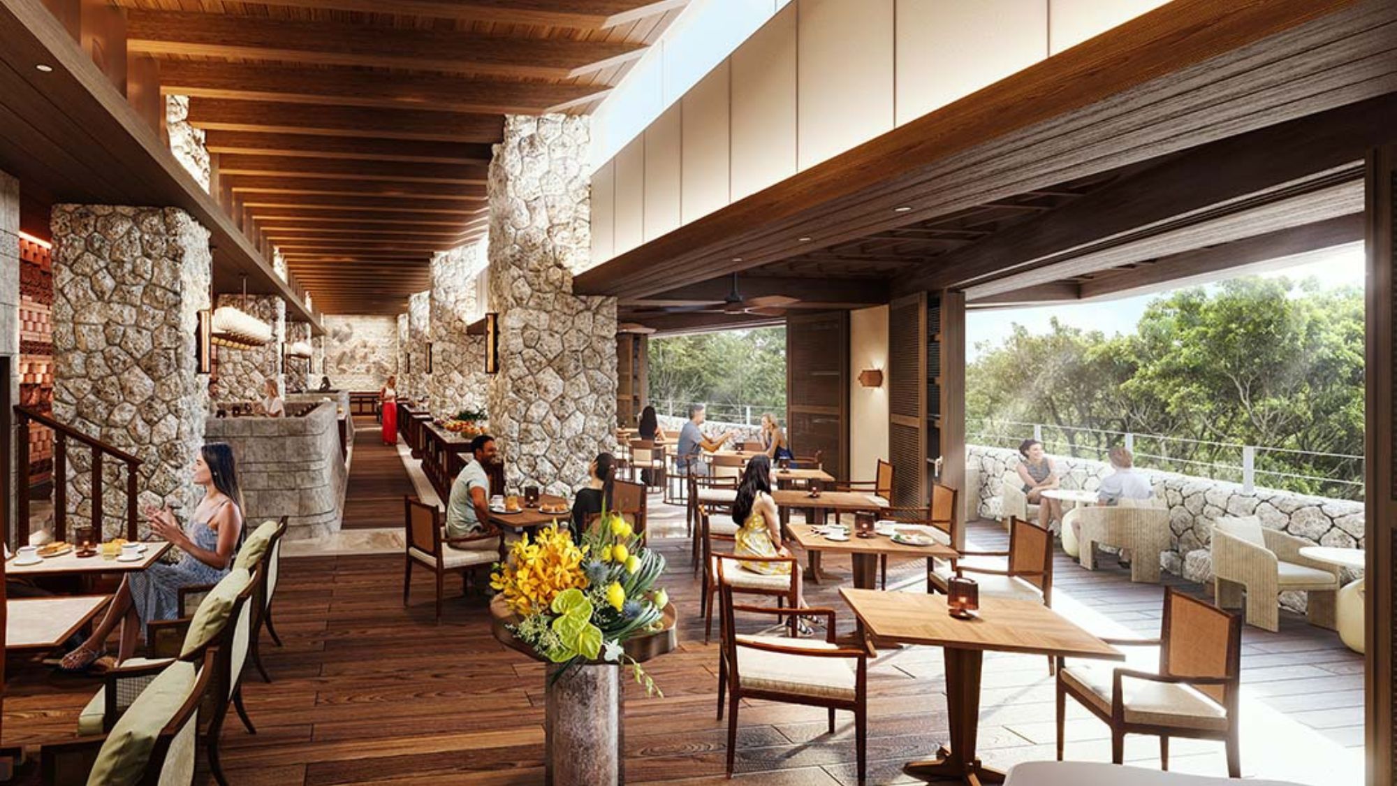 【イメージパース】メインダイニング森