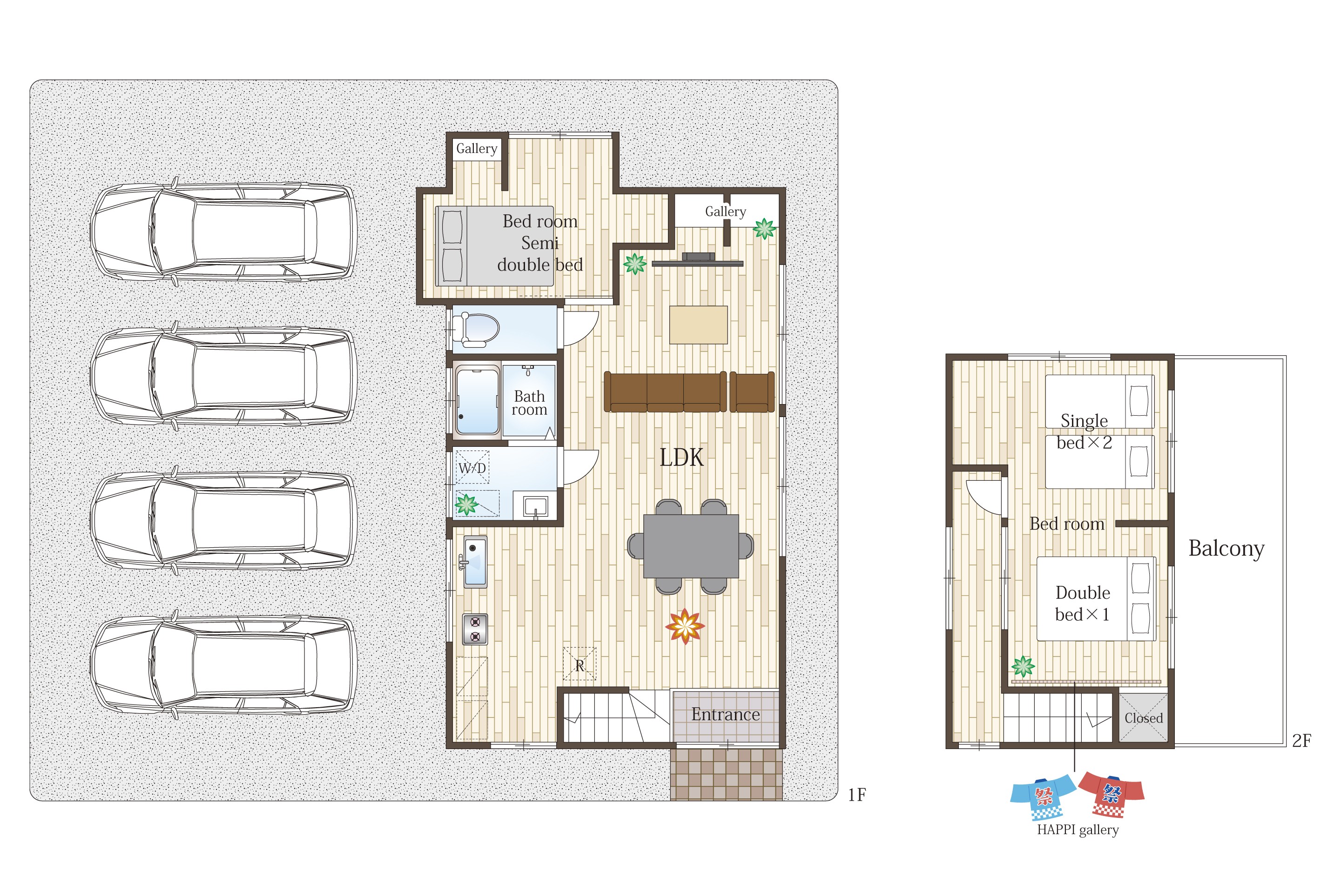 【他社との相部屋なし】。チームだけの完全プライベート空間