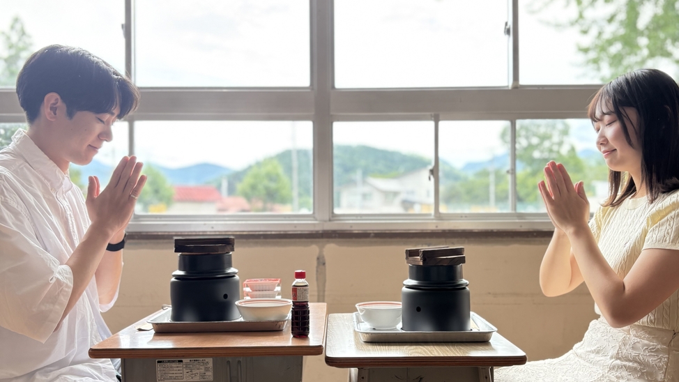 【選べる朝食】山形 釜飯TKG／山形もちもちベーグル＆コーヒー｜小学校ステイ（朝食付）