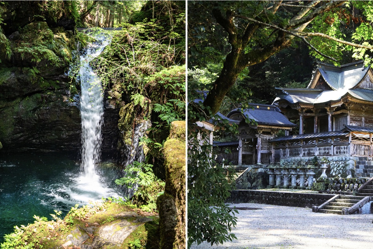 矢納ヶ淵(左)、星宮神社(右)