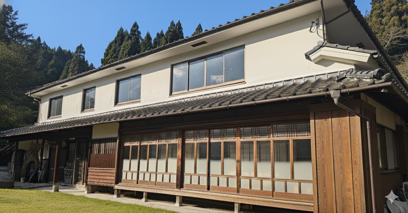 1棟貸切で悠々と過ごす贅沢な空間。■広さ：199㎡■部屋：キッチン、リビング、浴室1つ、トイレ3つ　　　　洋室(2部屋：仕切無し)　　　　和室(大広間：8畳・6畳・8畳、小部屋：6畳)■布団：セミダブルベッド4台、布団6組