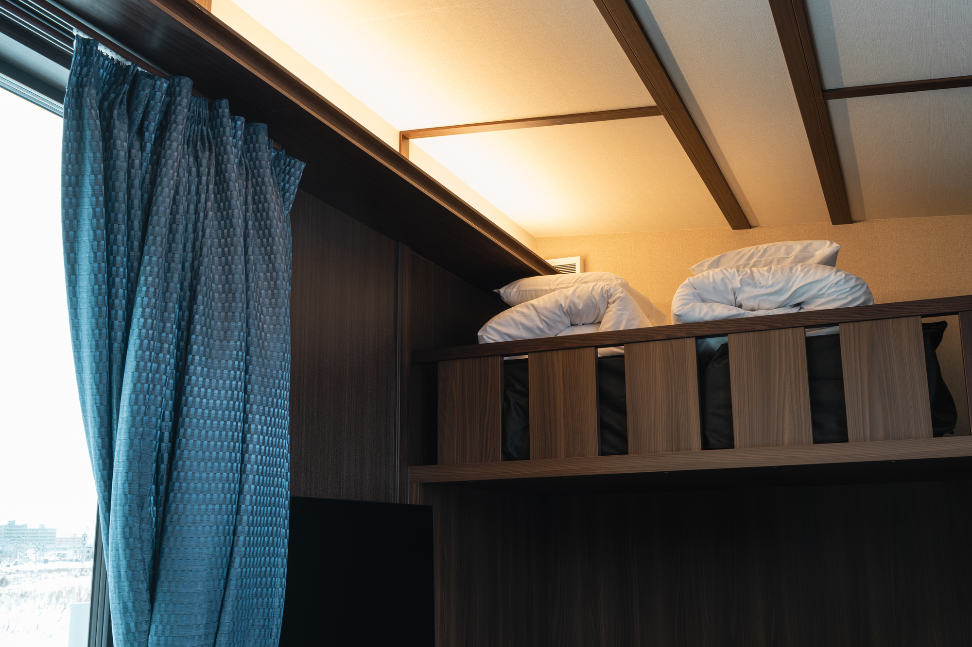 バンクベッド2段目にマットレスをまとめてご用意しております