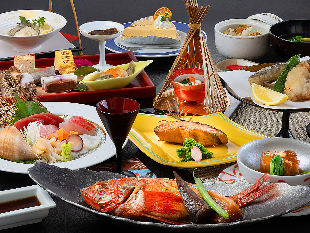 季節の海鮮懐石プラン夕食一例