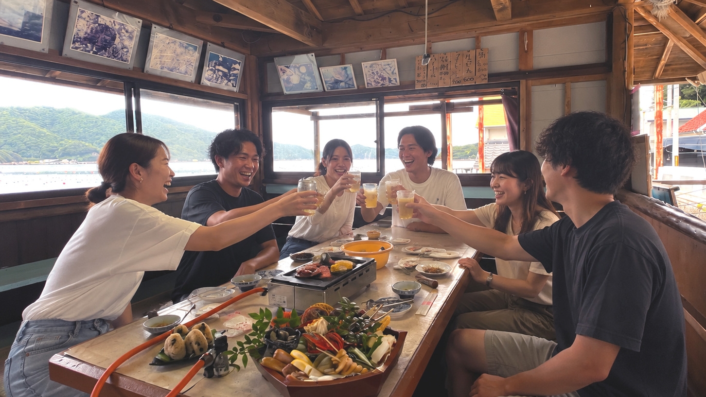 【1泊2食｜焼き貝BBQ】ボリューム満点♪焼いて食べて飲んで☆忘れられない1日になる事間違いなし！！