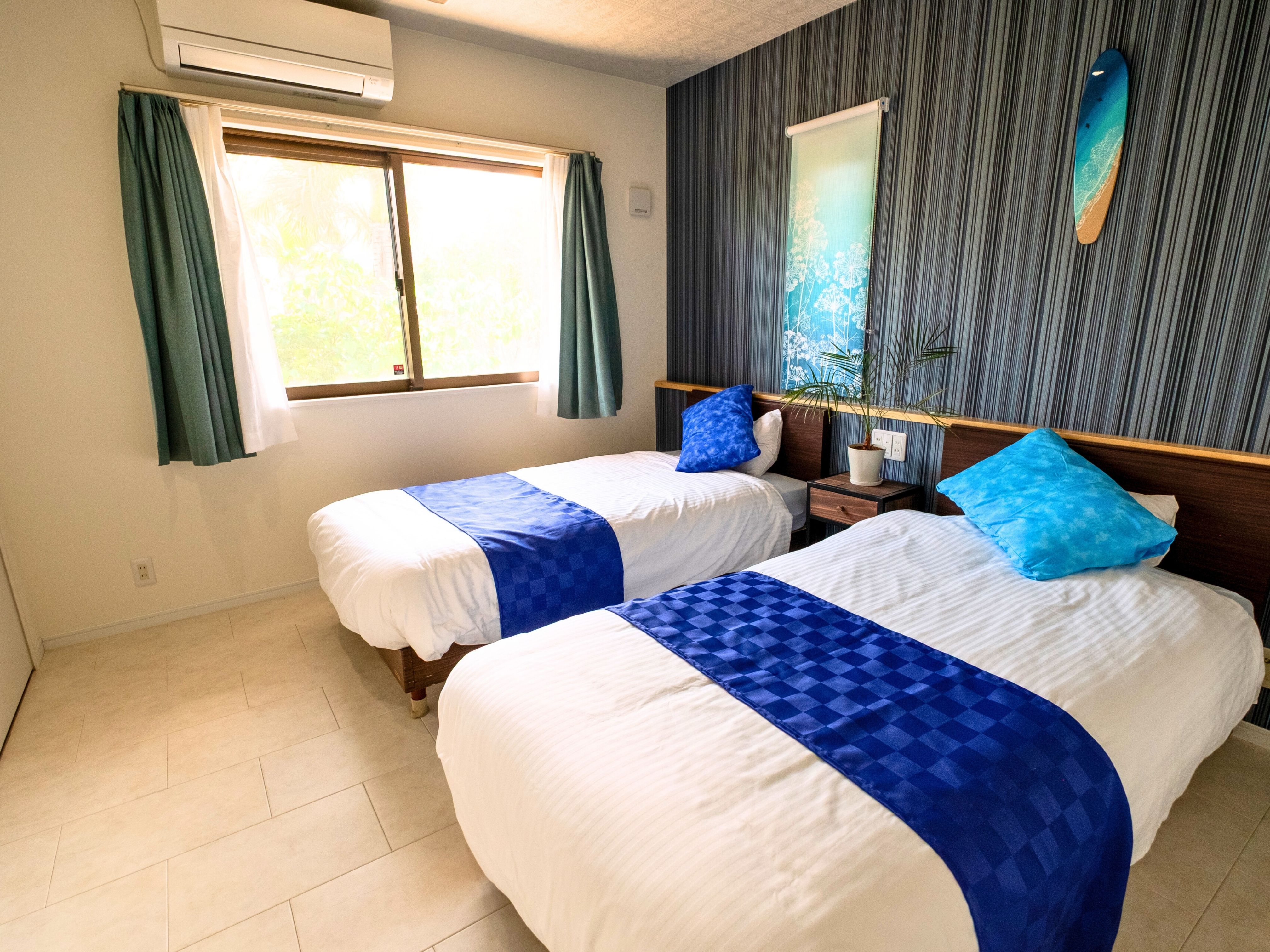 明るく快適なツインルーム