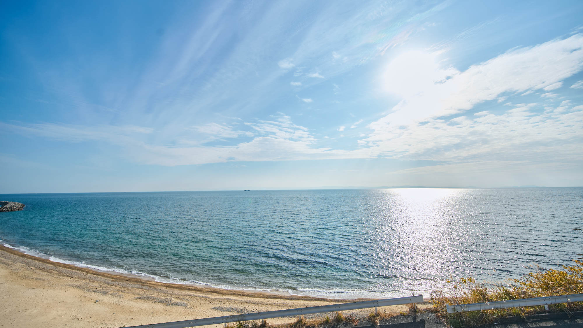 淡路島の海を一望
