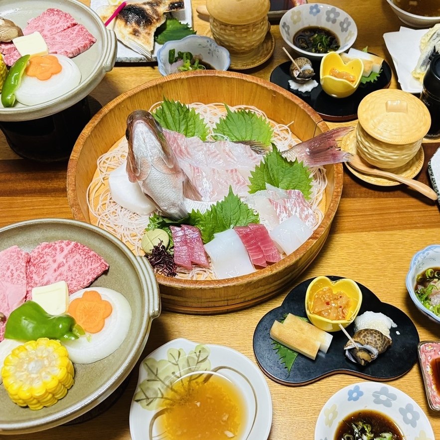 南紀白浜とっておき！地魚姿造り会席プラン【国産牛陶板焼き付】